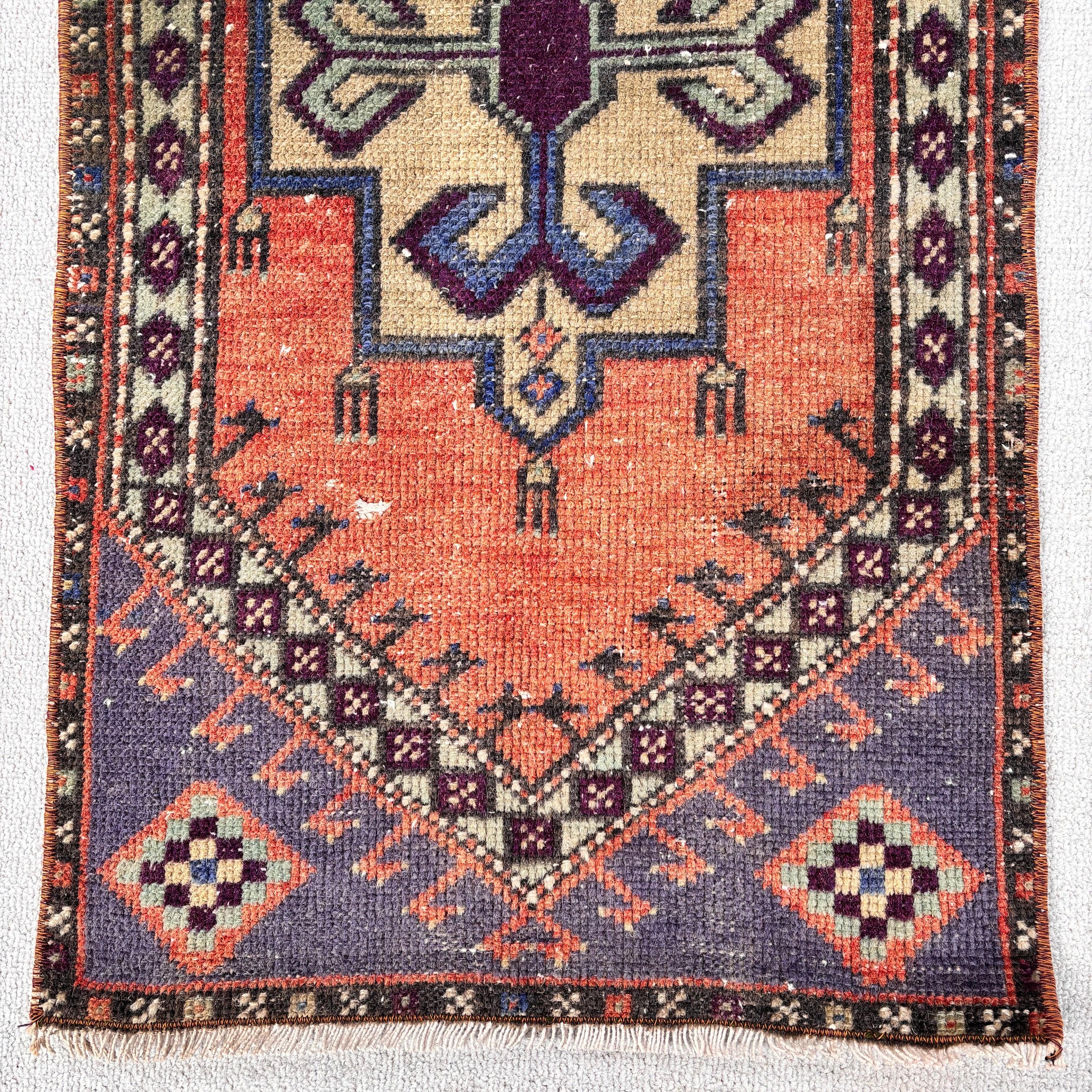 Kapı Paspası Halısı, Çocuk Halıları, Aztek Halısı, Kahverengi Oryantal Halılar, Oushak Halıları, 1.2x2.4 ft Küçük Halılar, Vintage Halılar, Türk Halısı