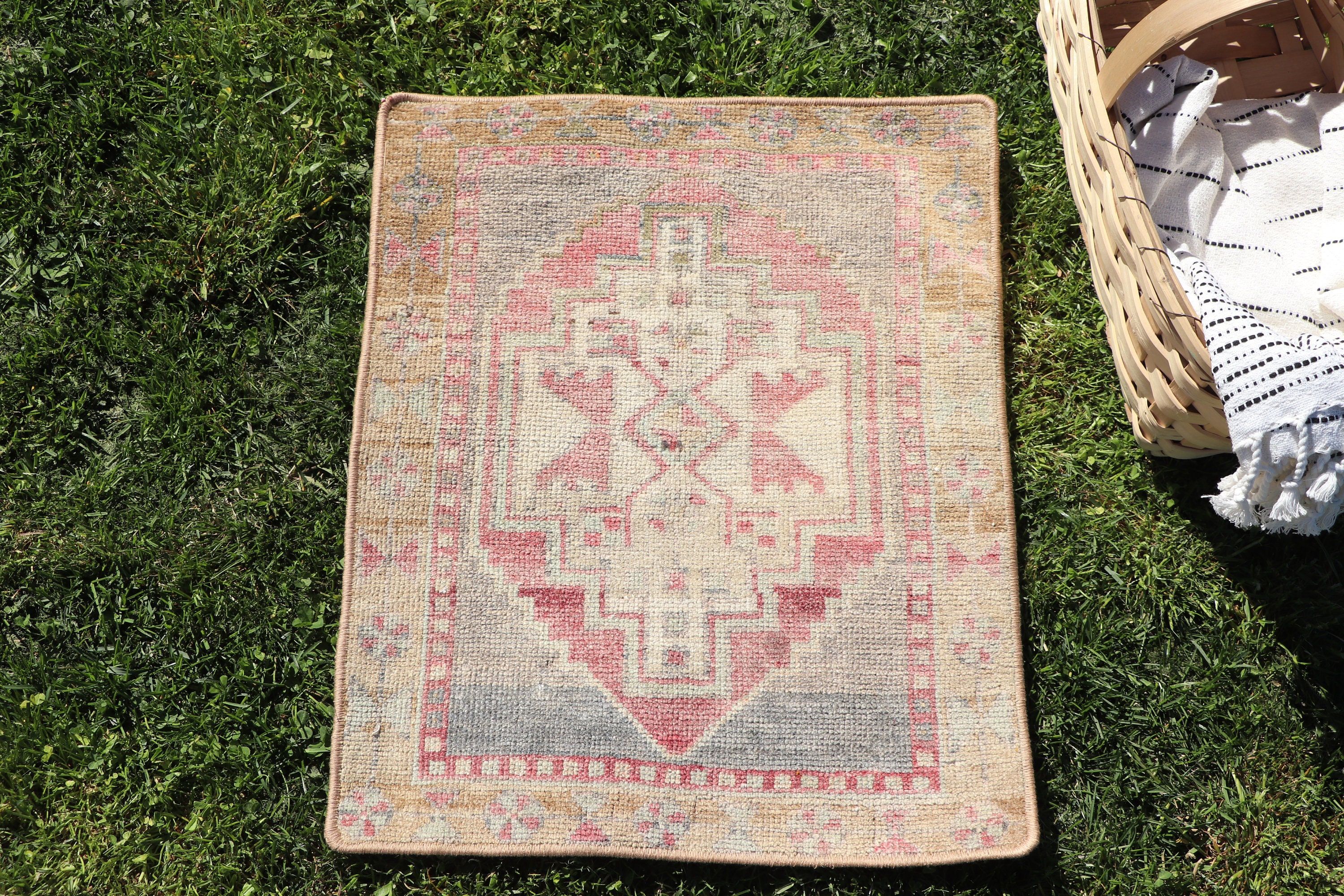 1.4x1.8 ft Küçük Halılar, Banyo Paspas Boho Halısı, Yatak Odası Halısı, Banyo Halıları, Türk Halısı, Oushak Halıları, Mor Fas Halıları, Vintage Halılar, Modern Halı