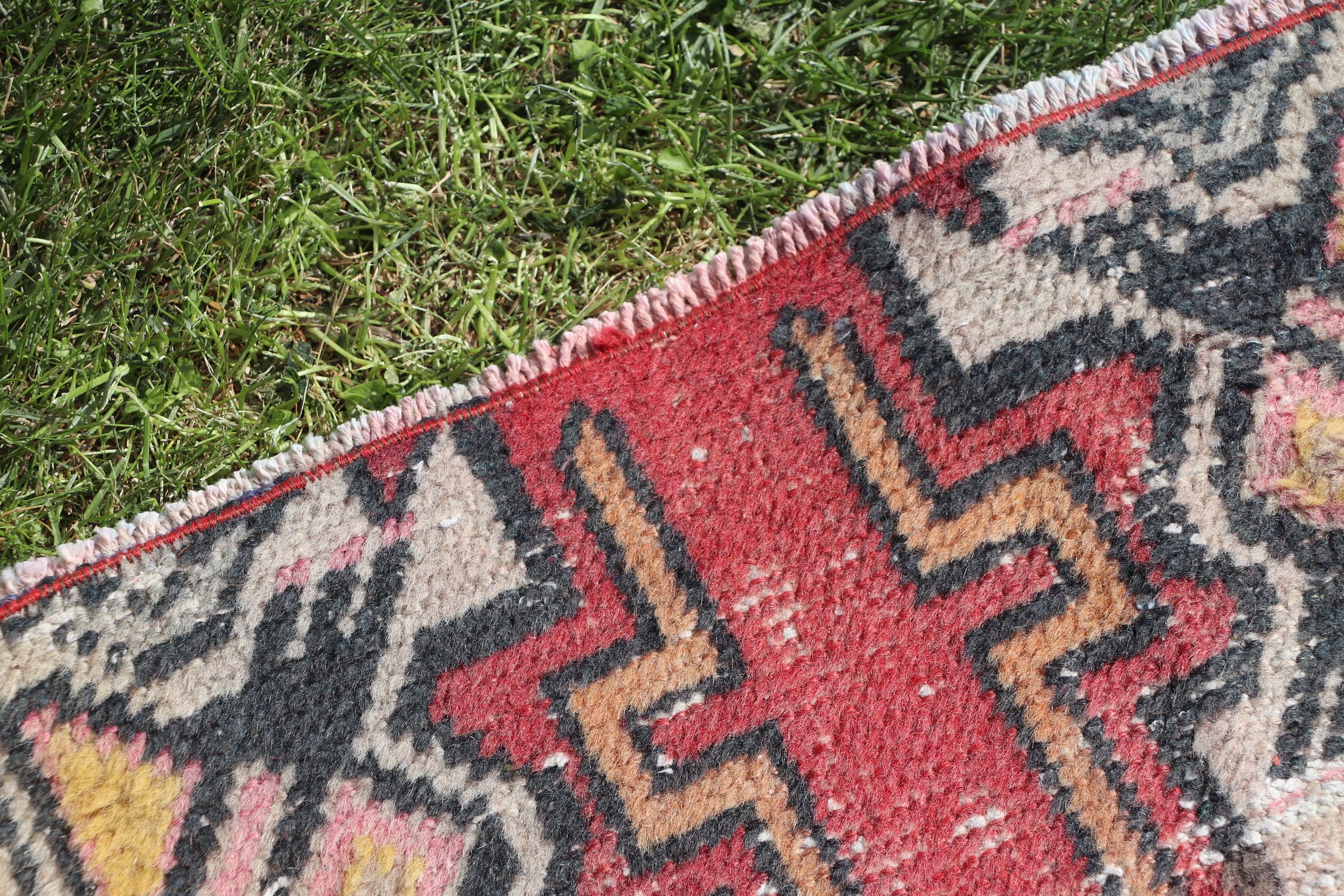 Statement Rugs, Turkish Rugs, Cool Rugs, Red Cool Rug, Rugs for Nursery, 1.6x3 ft Small Rug, Car Mat Rug, Kitchen Rugs, Vintage Rugs