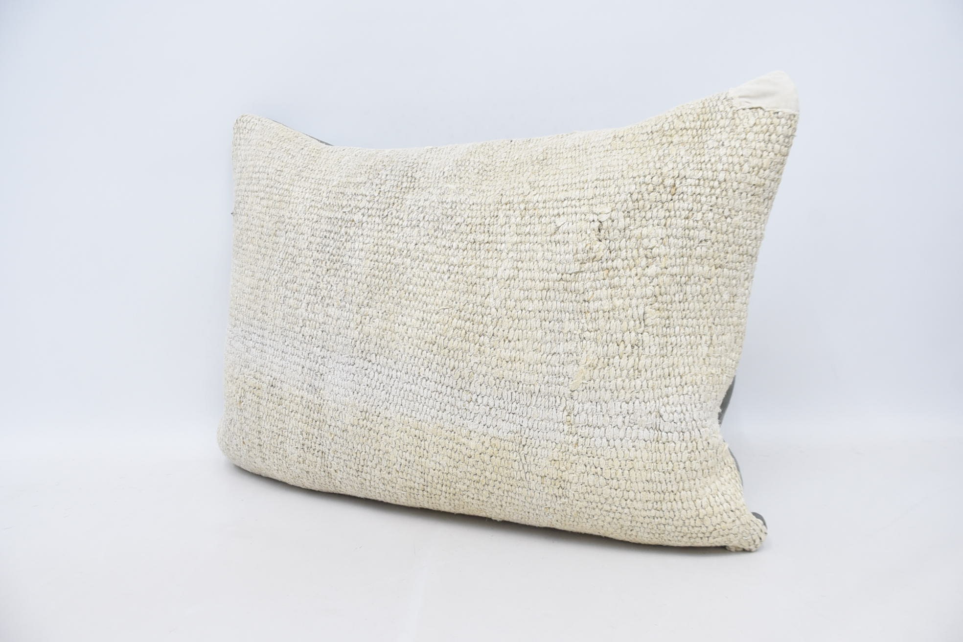 Home Decor Pillow, Turkish Corner Pillow Sham, 20"x28" Beige Pillow, Interior Designer Pillow, Vintage Kilim Throw Pillow