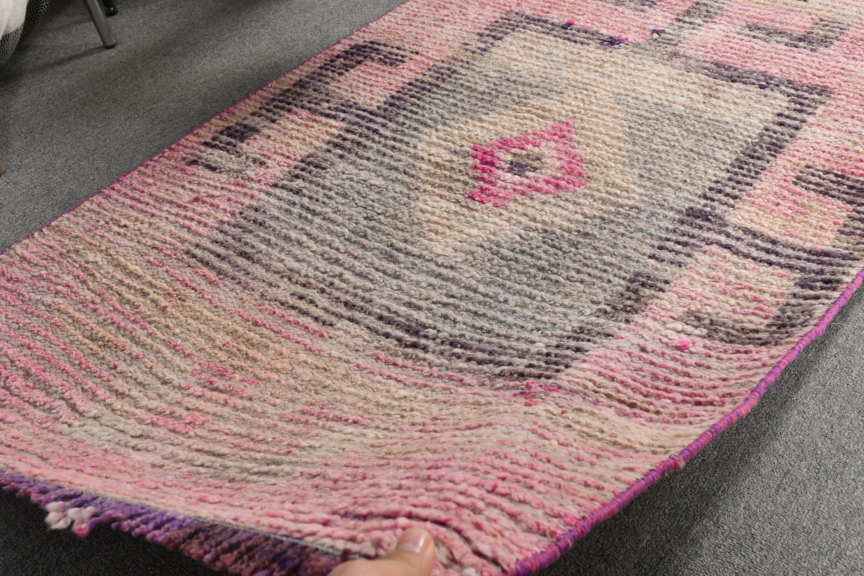 Turkey Rug, Bedroom Rug, Stair Rug, Rugs for Hallway, Vintage Rug, Turkish Rugs, Pink  2.6x8.8 ft Runner Rug