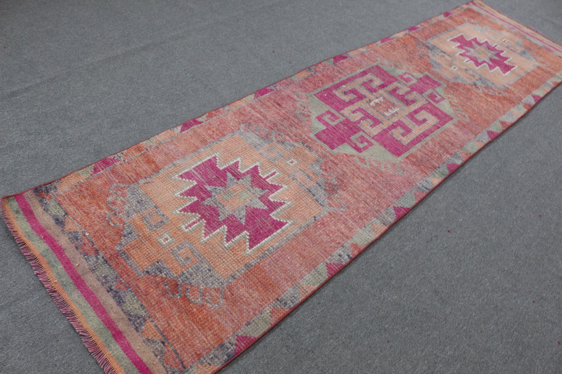 Kitchen Rugs, Oushak Rug, Oriental Rug, 2.9x10.9 ft Runner Rug, Vintage Rugs, Purple Cool Rug, Rugs for Runner, Turkish Rug, Hallway Rug