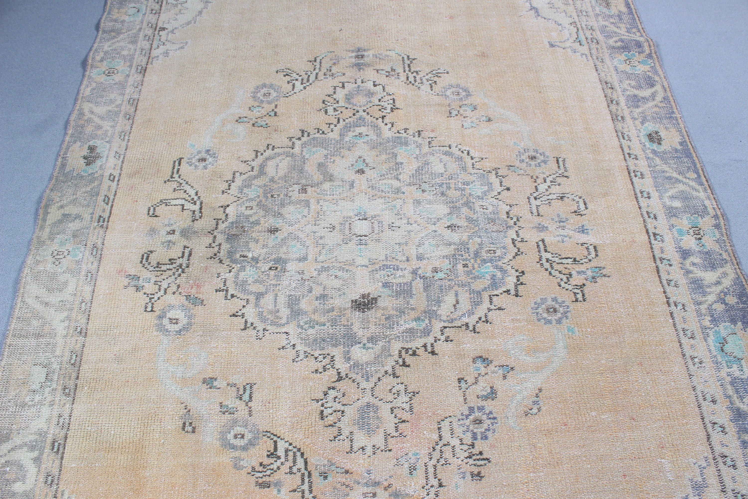 Lüks Halı, 5,5x9,3 ft Büyük Halılar, Organik Halı, Turuncu Geometrik Halılar, Türk Halıları, Yatak Odası Halısı, Büyük Boho Halısı, Nötr Halı, Vintage Halılar