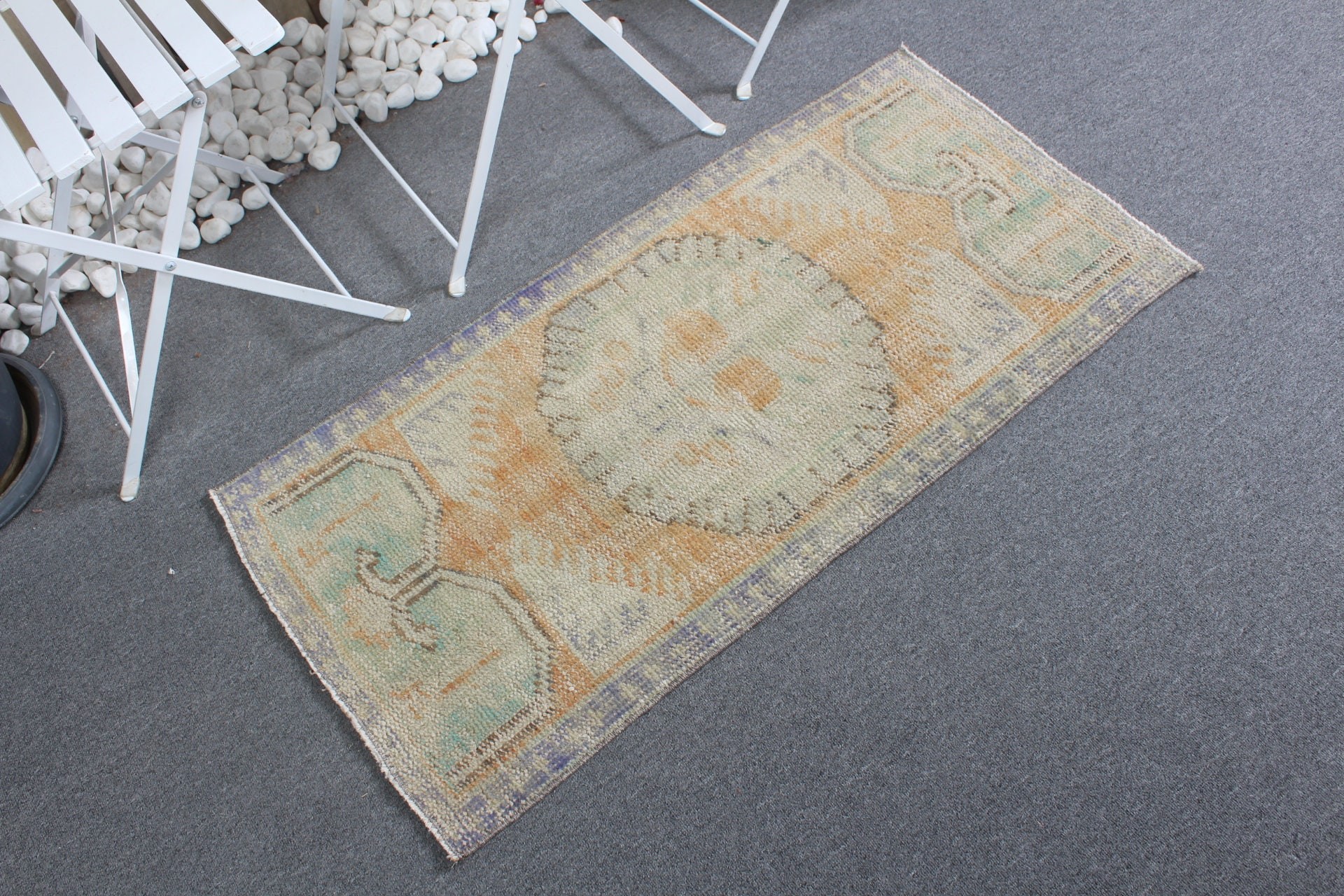 Bedroom Rug, Car Mat Rug, Organic Rugs, Vintage Rug, Home Decor Rug, Turkish Rugs, Antique Rug, Orange Oriental Rugs, 1.9x3.7 ft Small Rug