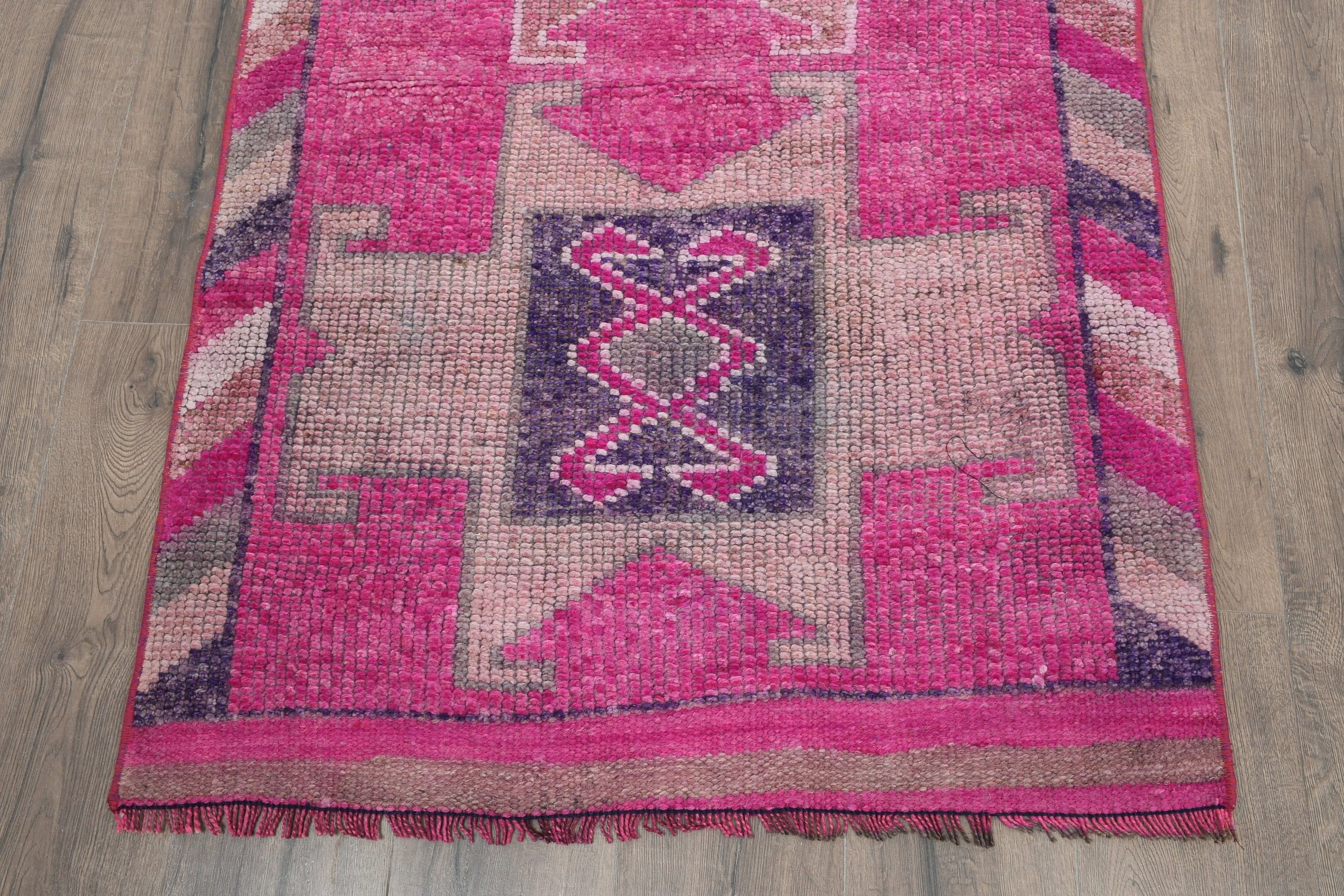 Turkish Rugs, 3.1x10.3 ft Runner Rug, Corridor Rug, Kitchen Rug, Bedroom Rug, Vintage Rug, Purple Floor Rugs, Rugs for Stair