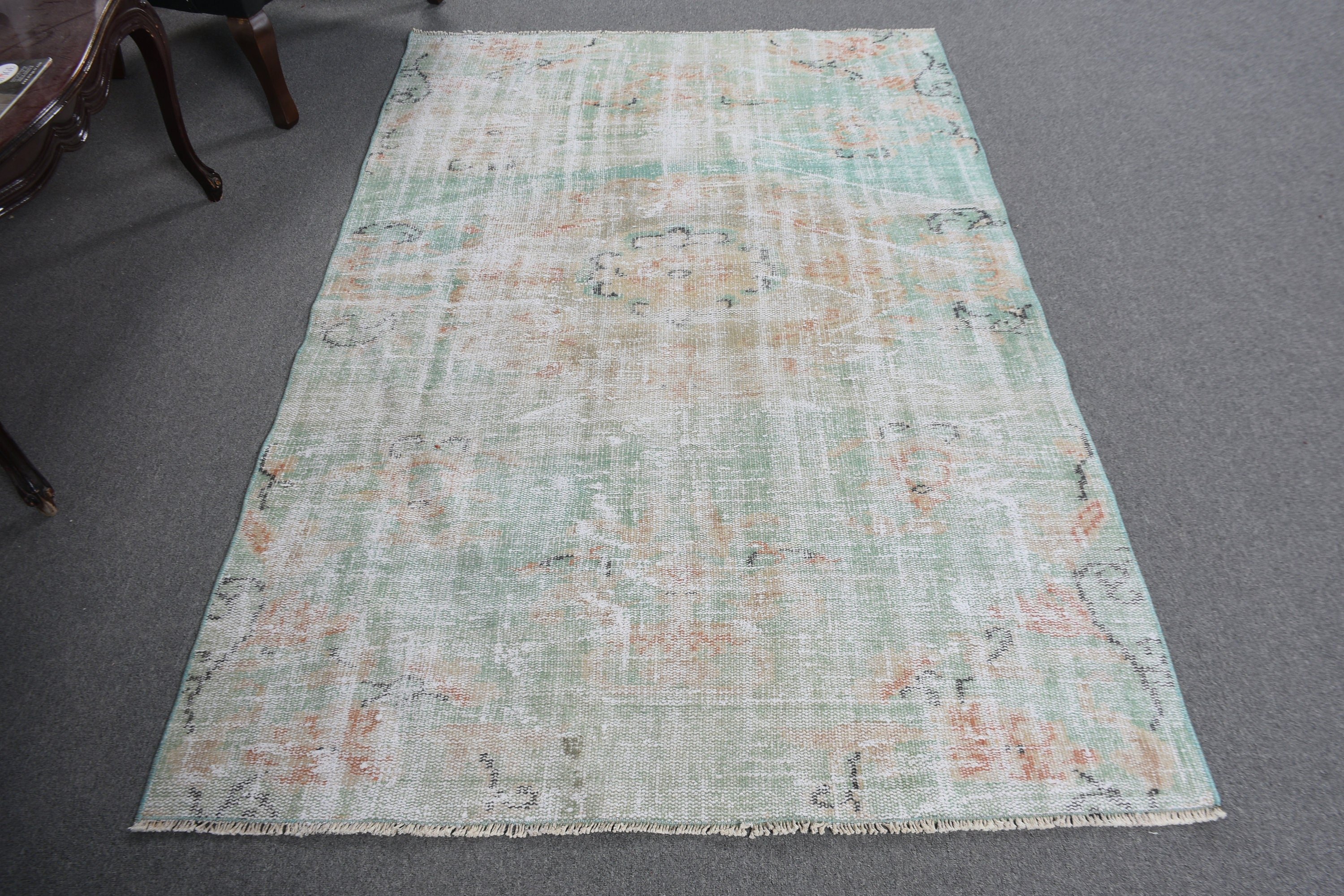 Indoor Rugs, 4.3x6.5 ft Area Rugs, Vintage Rugs, Floor Rugs, Traditional Rugs, Green Antique Rugs, Modern Rugs, Turkish Rugs, Anatolian Rug