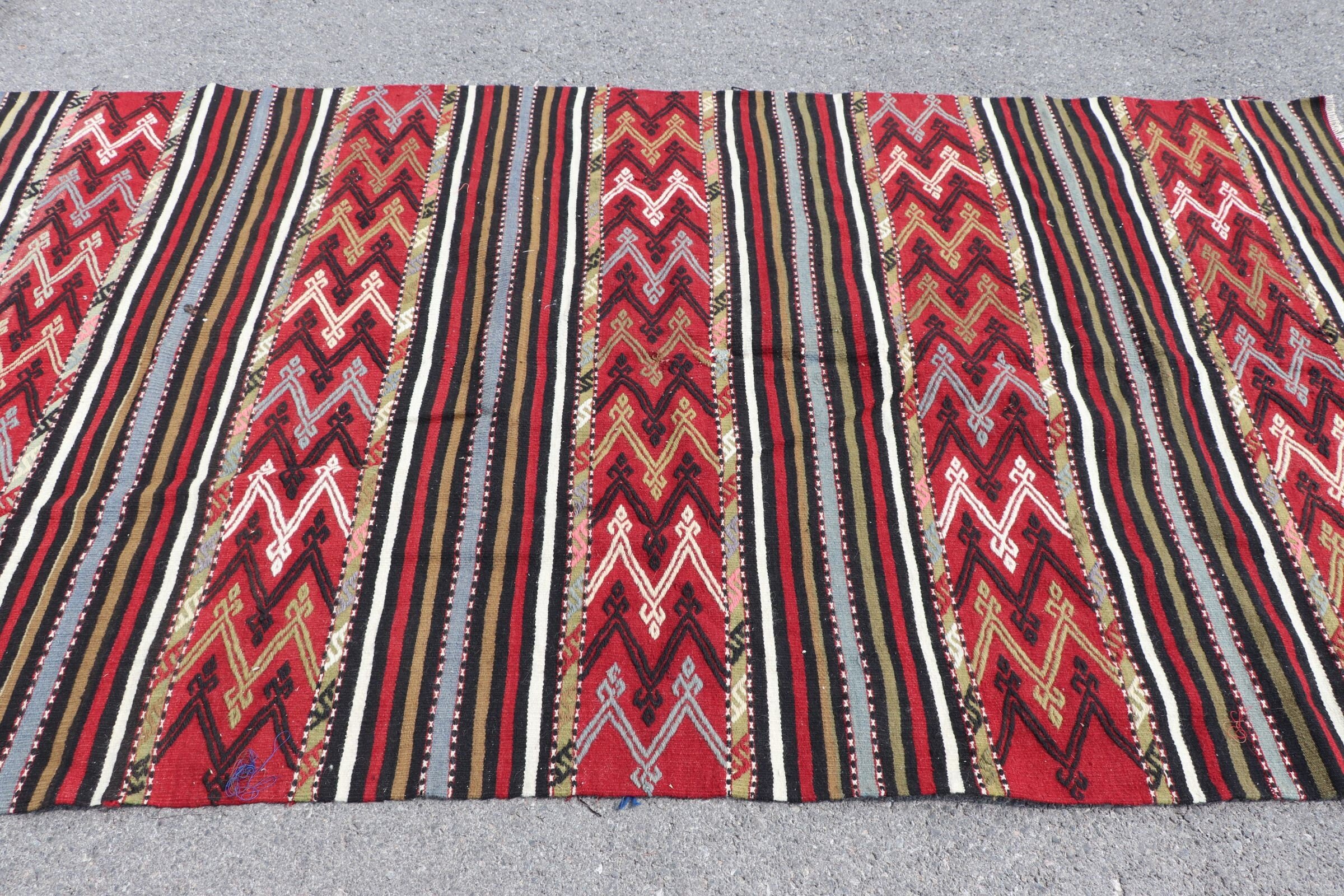 Kırmızı Soğuk Halı, Yemek Odası Halıları, Salon Halısı, Türk Halıları, 5.1x9.2 ft Büyük Halı, Kilim, Ev Dekor Halısı, Vintage Halı, Sevimli Halı, Oryantal Halı