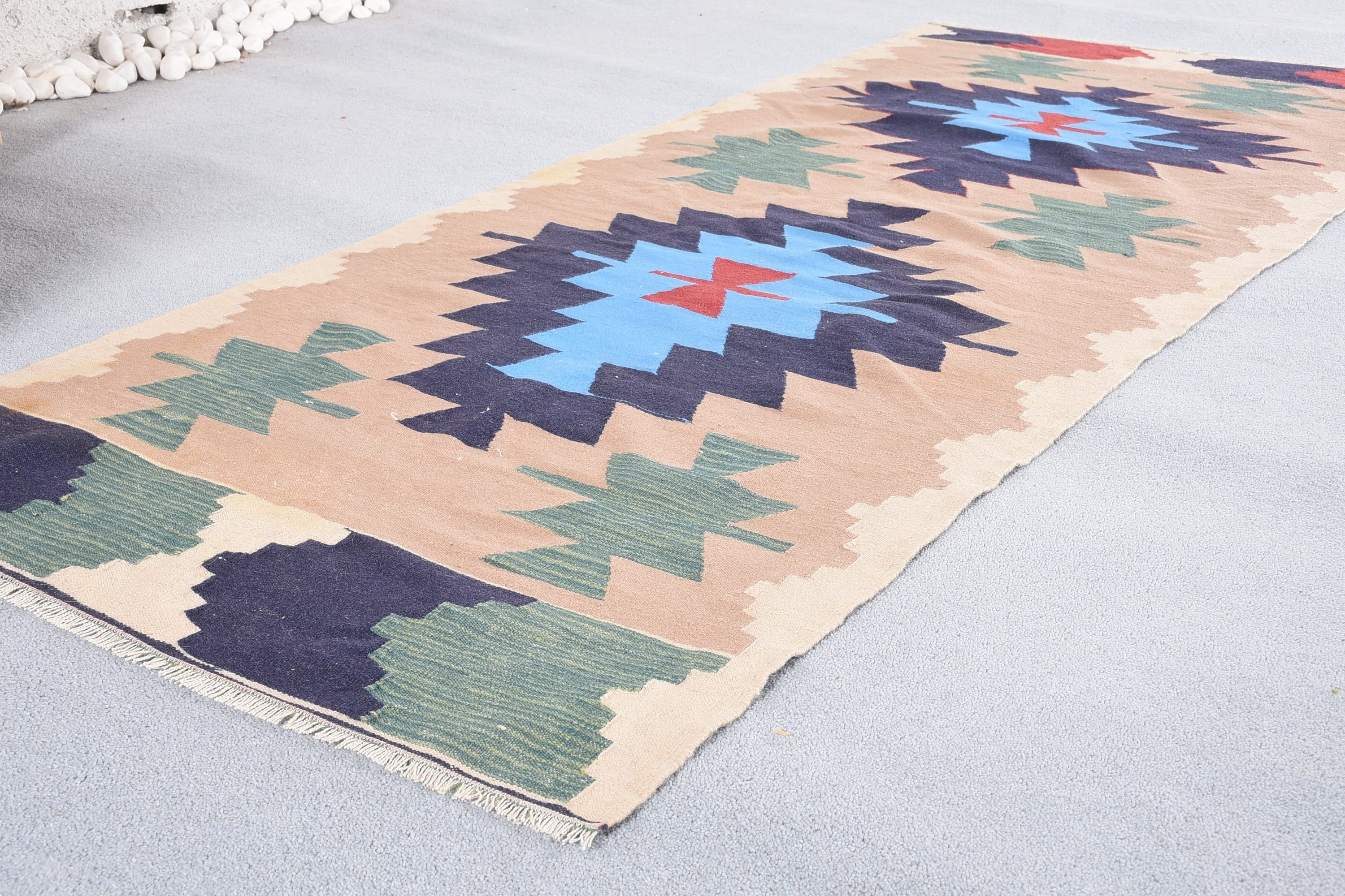 Kilim, Kahverengi Oushak Halıları, 2,8x6,7 ft Aksan Halıları, Giriş Halısı, Türk Halıları, Antika Halı, Mutfak Halısı, Yer Halıları, Vintage Halılar, Eklektik Halı