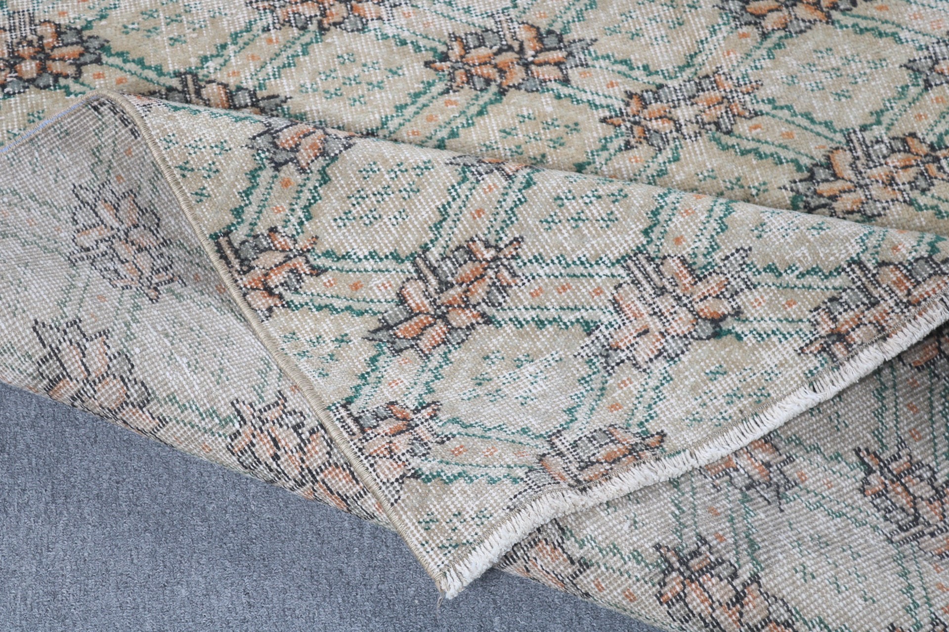 Salon Rugs, Vintage Rugs, Oriental Rugs, Geometric Rug, Outdoor Rugs, Green Anatolian Rugs, Turkish Rug, 5.1x8.2 ft Large Rugs, Bedroom Rug