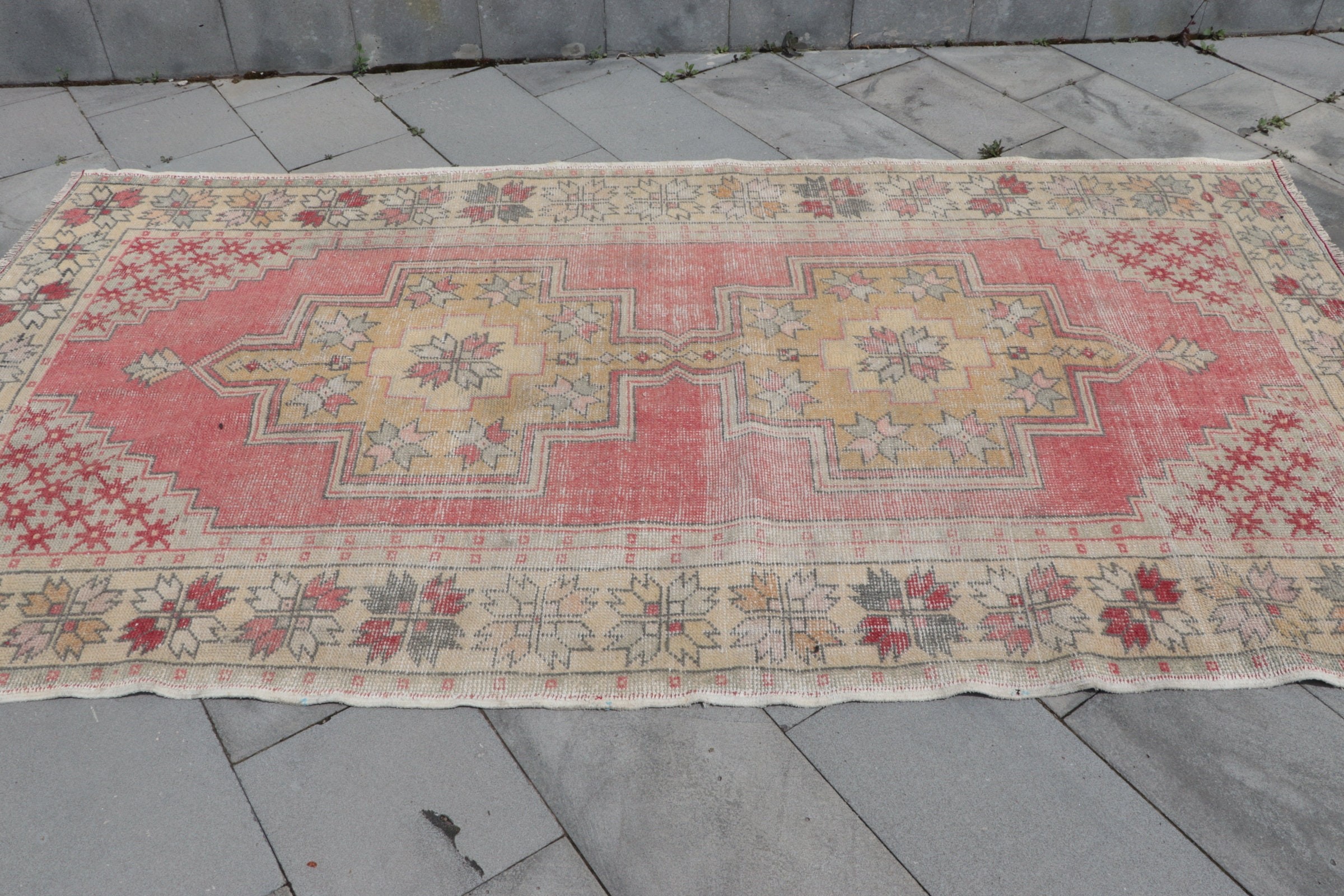 Rugs for Kitchen, Natural Rug, Red Kitchen Rug, 4.4x8.5 ft Area Rugs, Vintage Rug, Living Room Rug, Turkish Rug, Bedroom Rugs