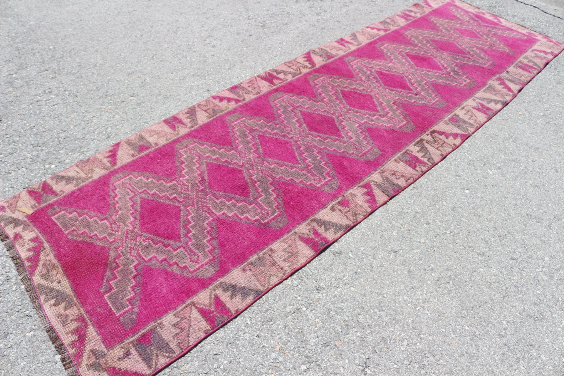 Turkish Rug, Stair Rug, Vintage Rugs, Corridor Rug, Pink Oushak Rug, Anatolian Rug, Rugs for Stair, Wool Rug, 3.1x10.6 ft Runner Rug