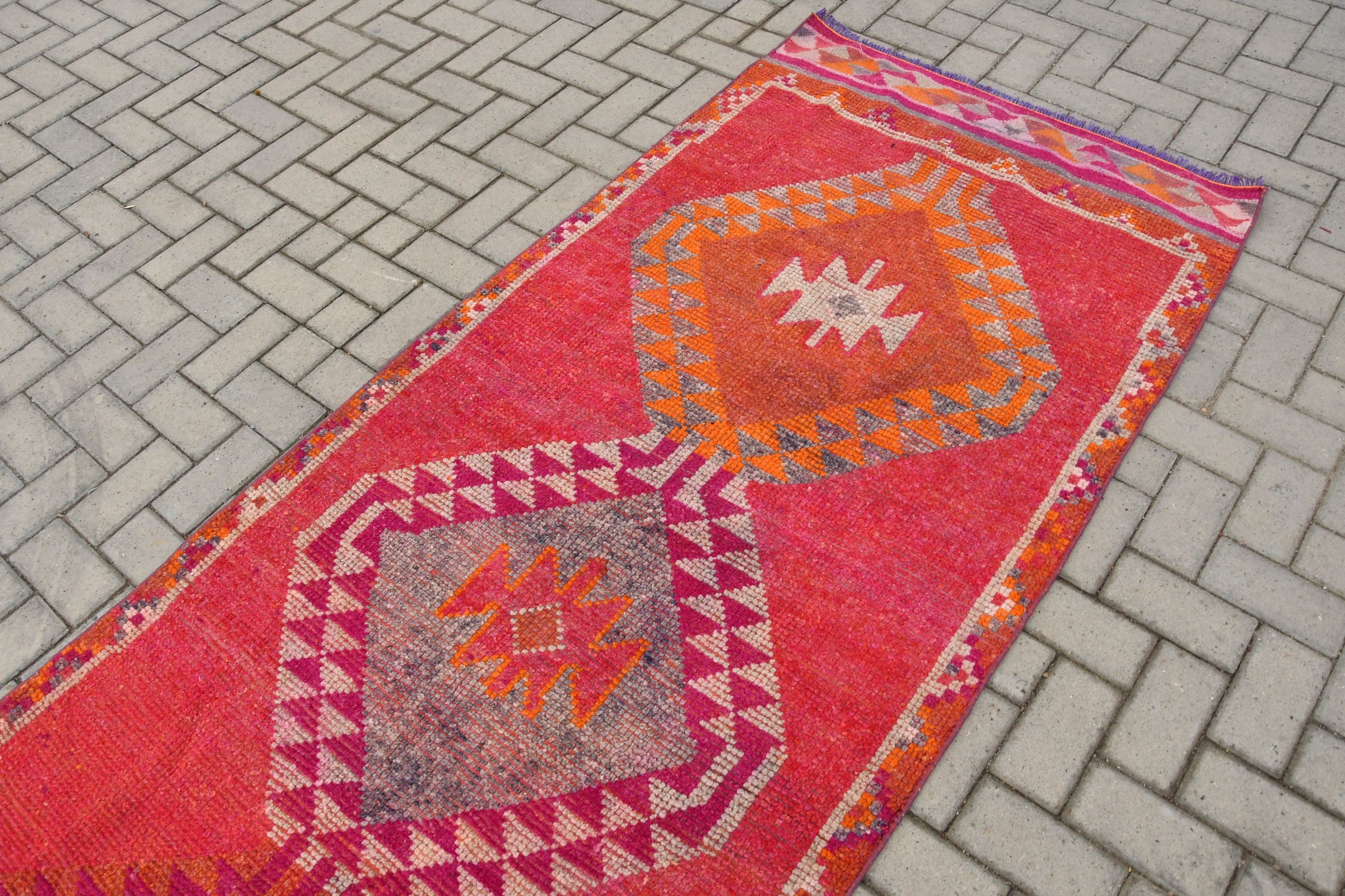 Pale Rug, Rugs for Hallway, Corridor Rug, Oushak Rugs, 3.5x11.5 ft Runner Rugs, Dorm Rug, Vintage Rug, Antique Rug, Stair Rug, Turkish Rug