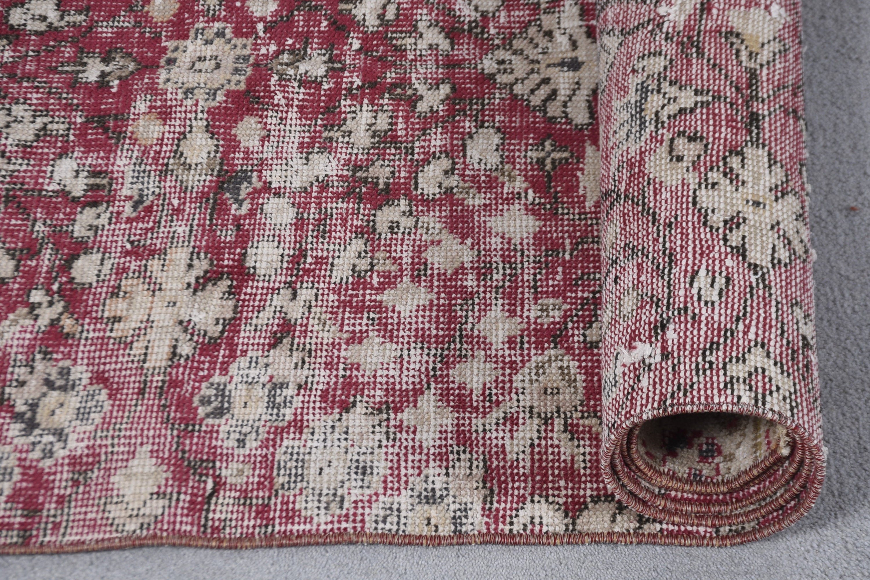 Vintage Halı, Türk Halısı, Kırmızı Oryantal Halılar, Soğuk Halı, Koridor Halısı, Koridor Halısı, Fas Halıları, Koşucu Halıları, 3x7,8 ft Koşucu Halısı