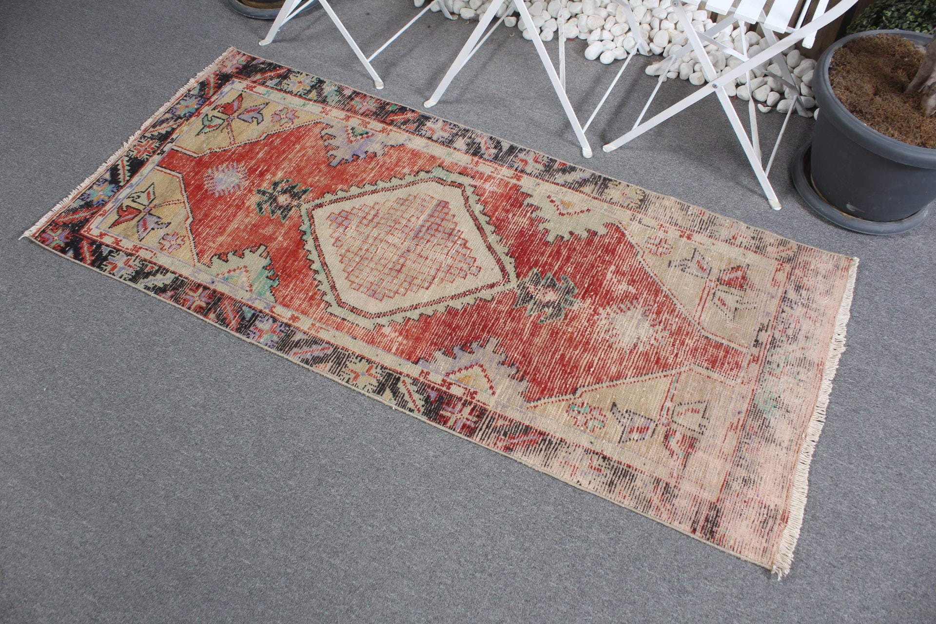 Turkish Rug, Vintage Rug, Rugs for Entry, Cool Rug, Old Rug, Red Oriental Rugs, Nursery Rug, Entry Rug, 2.6x5.6 ft Small Rug