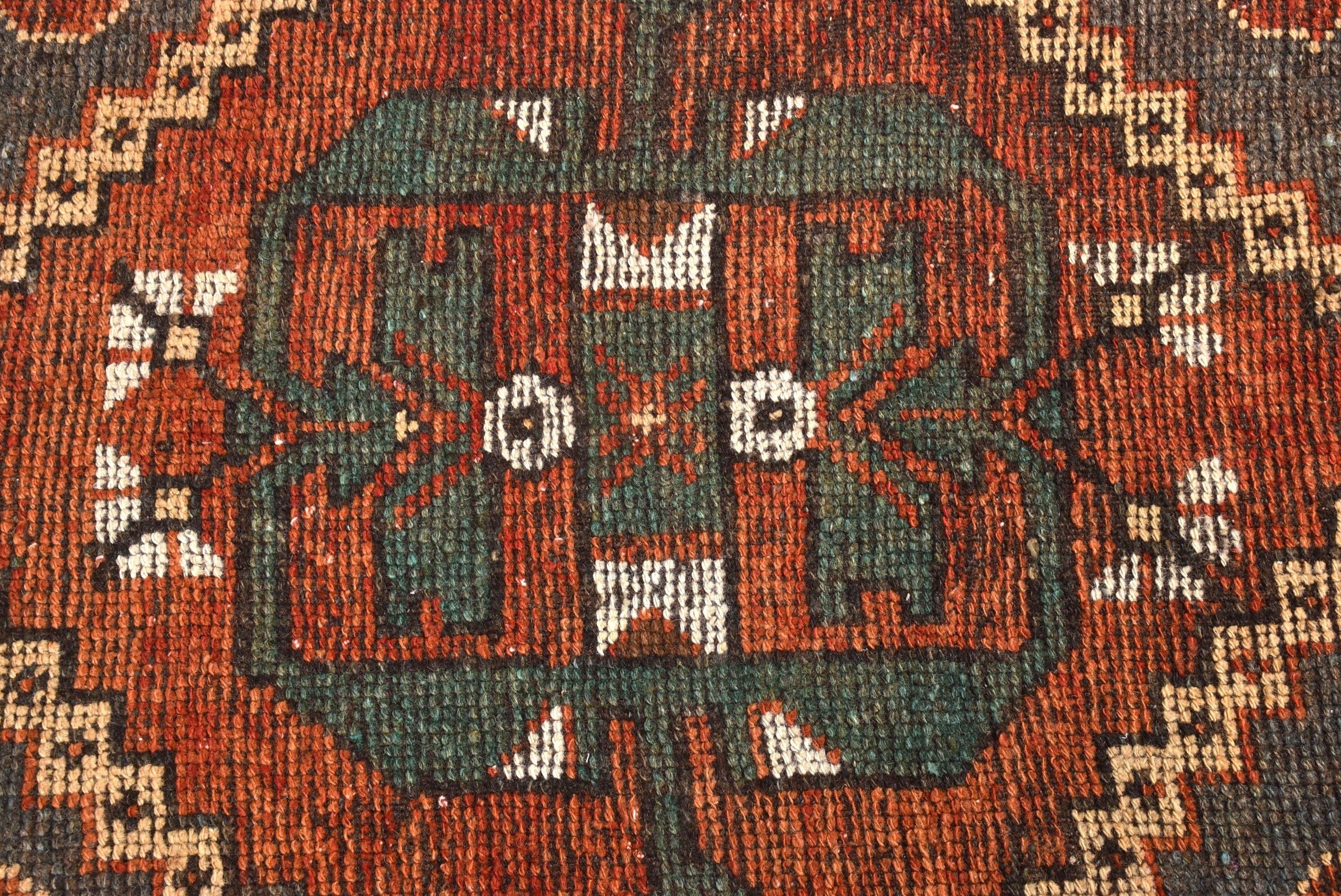 Turkish Rugs, 3.6x6.6 ft Accent Rug, Vintage Rugs, Kitchen Rug, Anatolian Rug, Decorative Rug, Geometric Rugs, Orange Handwoven Rug