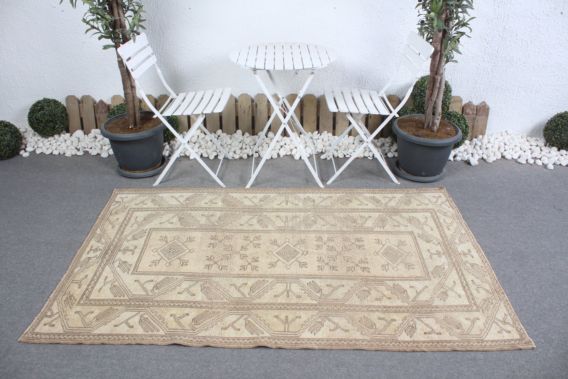 Kitchen Rug, Rugs for Nursery, Beige Cool Rug, Home Decor Rugs, Vintage Rugs, Turkish Rug, Nursery Rugs, 3.8x6.3 ft Accent Rug, Cool Rugs