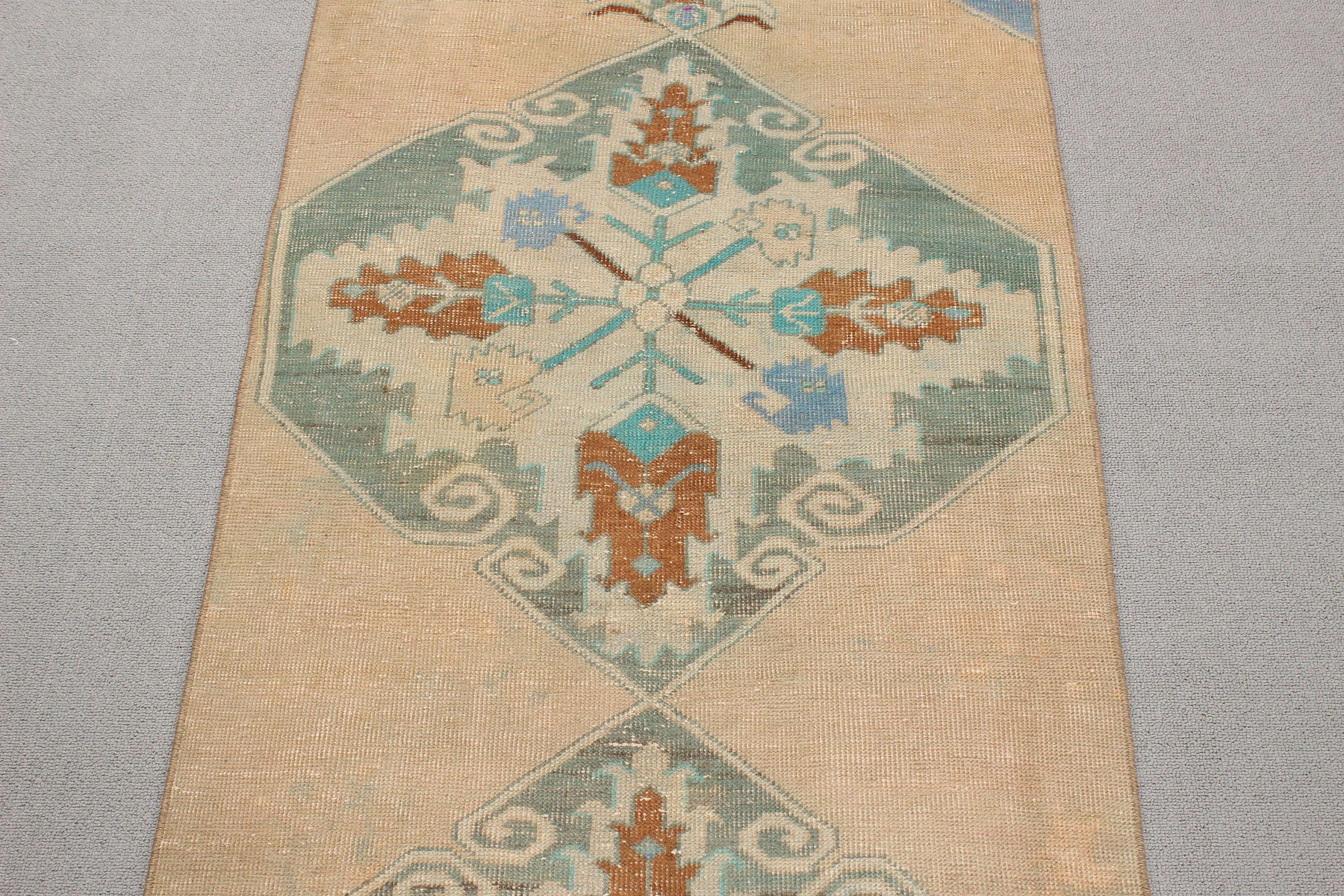 Yün Halı, Türk Halısı, Merdiven Halısı, Bej El Dokuma Halılar, Beni Ourain Runner Halıları, Fas Halısı, 2.2x9.2 ft Runner Halısı, Vintage Halılar