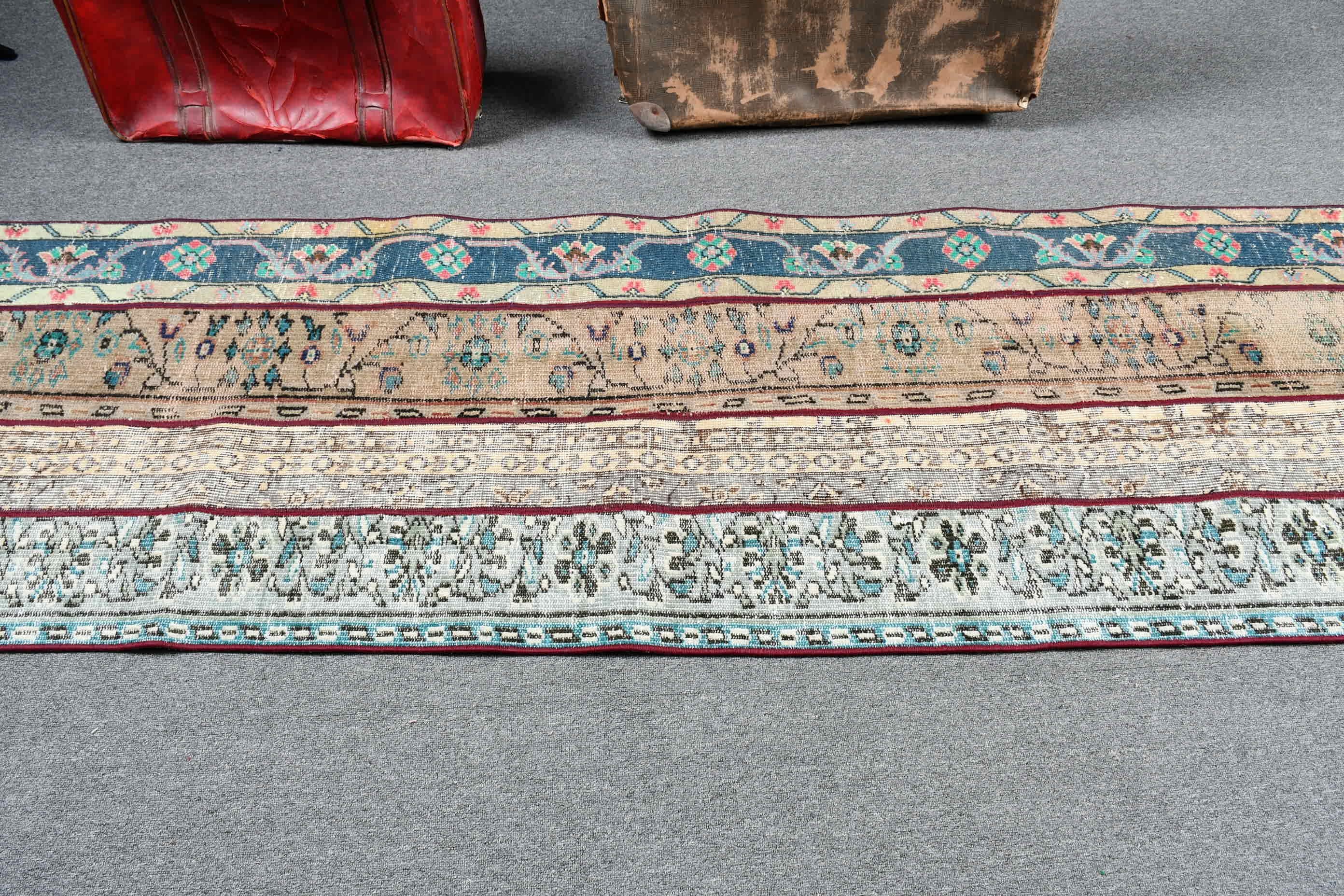 Rugs for Runner, Corridor Rug, Green Wool Rug, Vintage Rug, Turkish Rugs, Kitchen Rugs, Hallway Rug, 2.4x8.5 ft Runner Rug, Oushak Rug