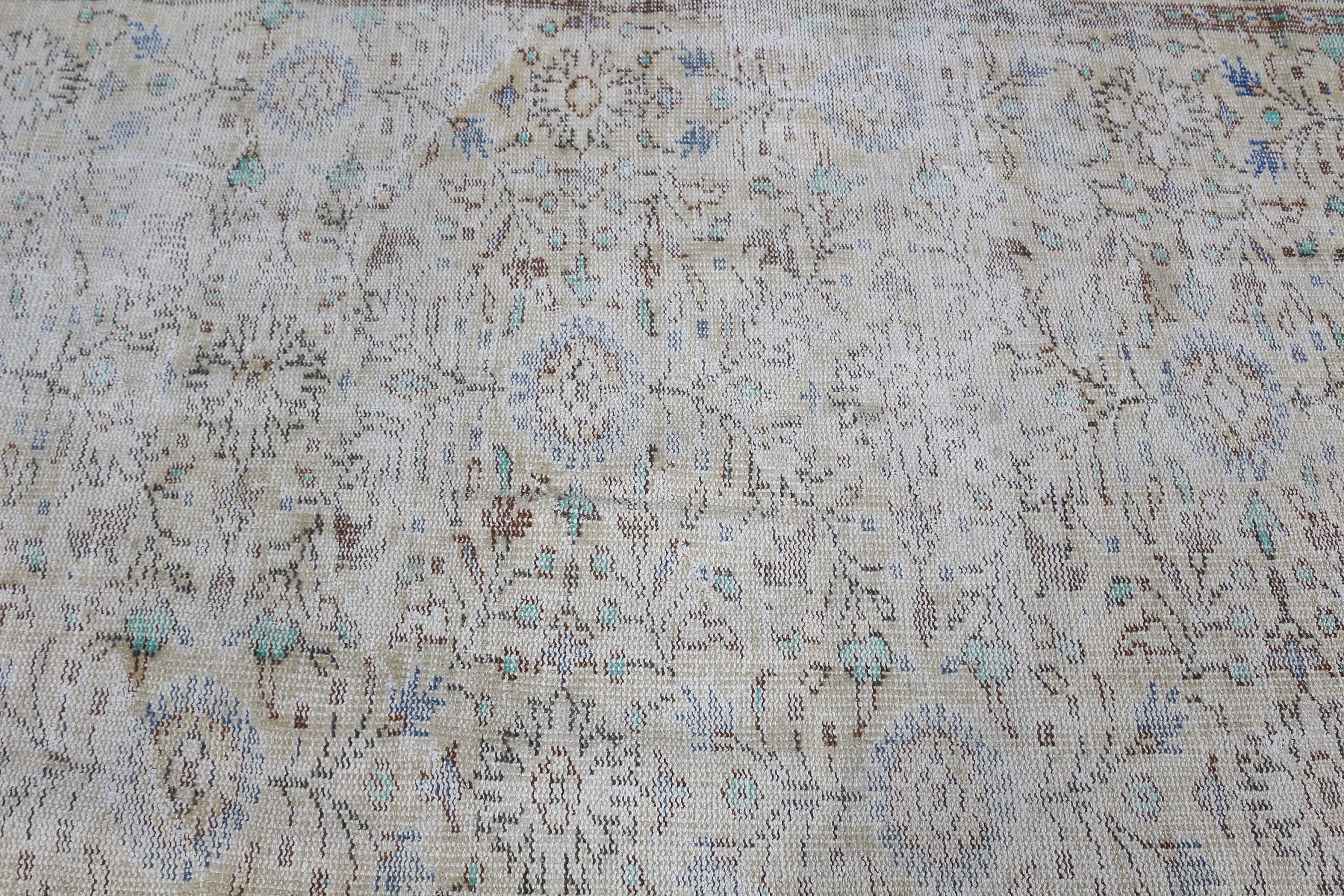 Türk Halısı, 5.4x8.4 ft Büyük Halı, Vintage Halı, Yemek Odası Halısı, Bej Fas Halıları, Mutfak Halısı, Fas Halısı, Yatak Odası Halıları, Pastel Halı