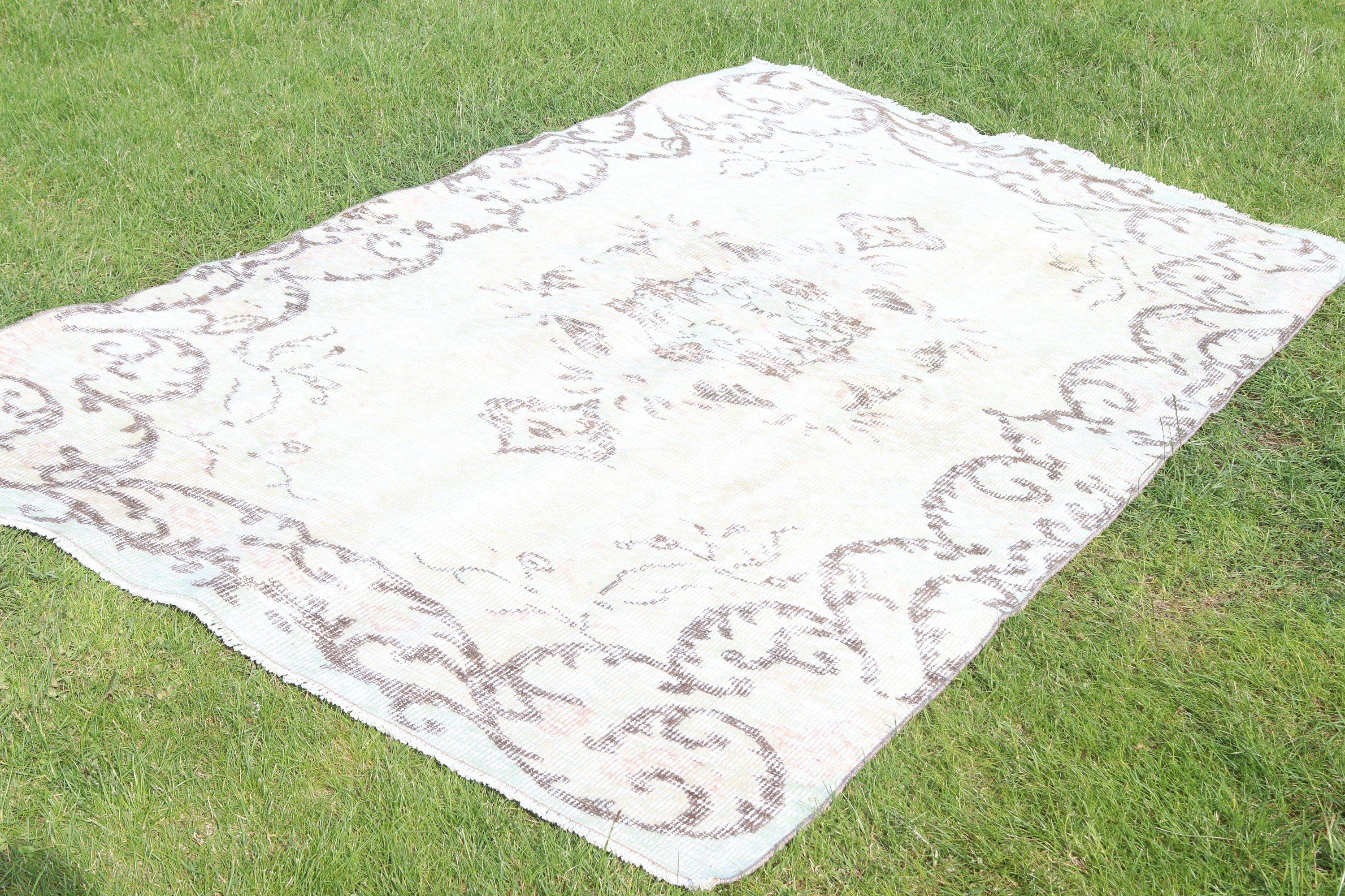 Handwoven Rugs, Statement Rug, Bedroom Rugs, Vintage Rugs, Beige Neutral Rugs, 4.6x7.7 ft Area Rugs, Turkish Rug, Vintage Area Rug