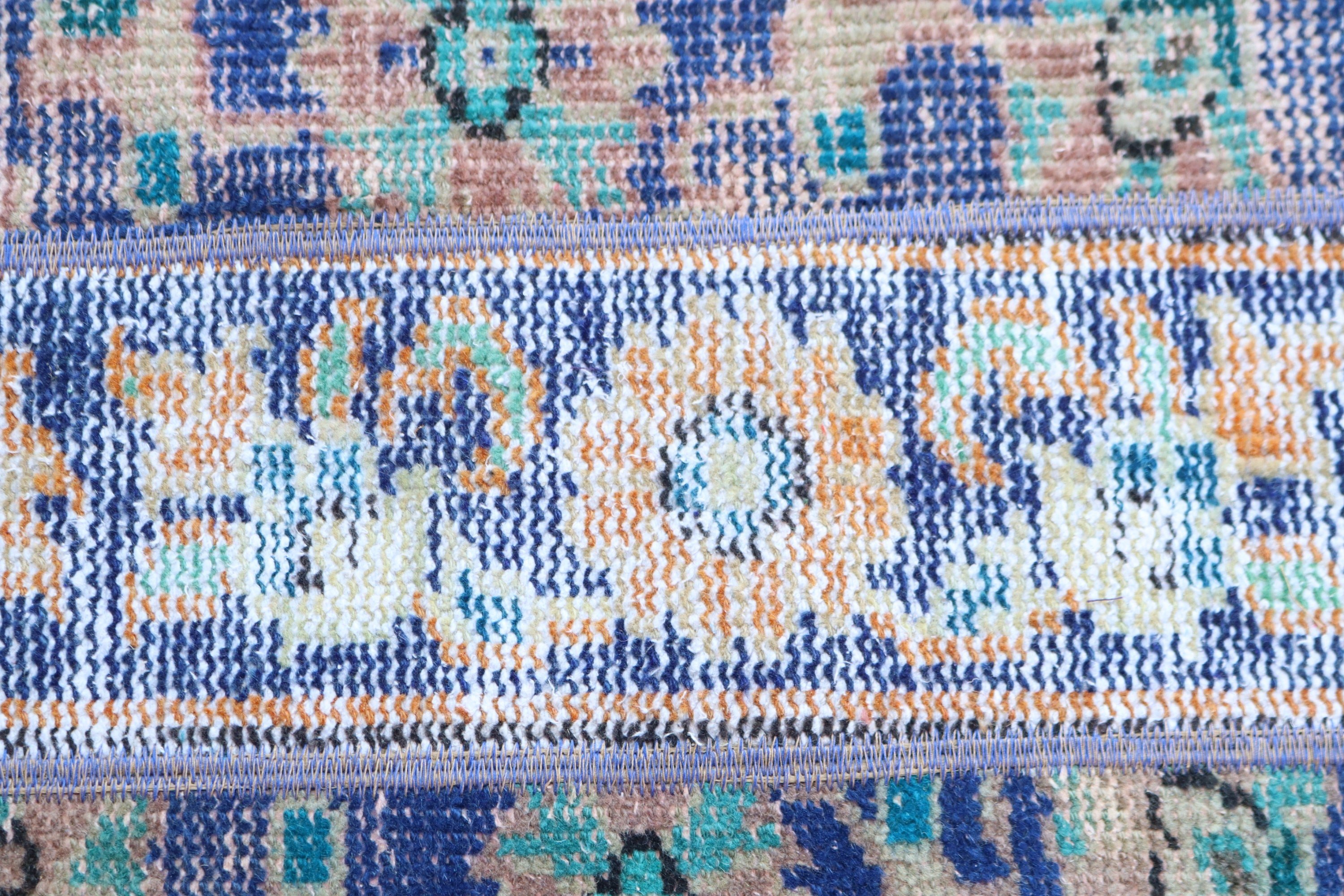 Blue Flatweave Rug, Vintage Rugs, Moroccan Rug, 1.9x3.6 ft Small Rugs, Turkish Rug, Car Mat Rug, Small Vintage Rugs