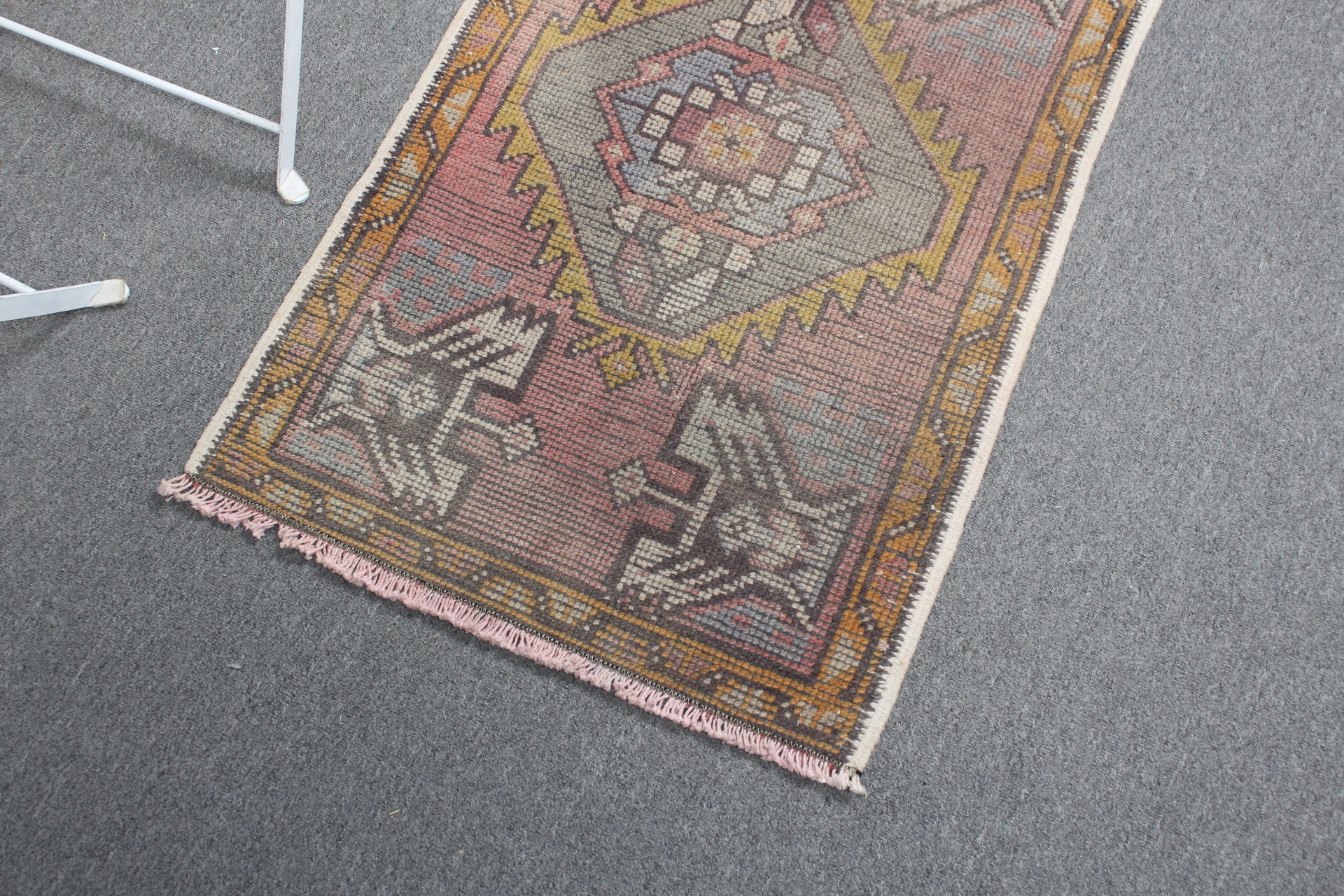 1.8x3 ft Small Rug, Turkish Rug, Vintage Rug, Entry Rug, Old Rug, Rugs for Entry, Anatolian Rug, Car Mat Rug, Antique Rug, Pink Bedroom Rug