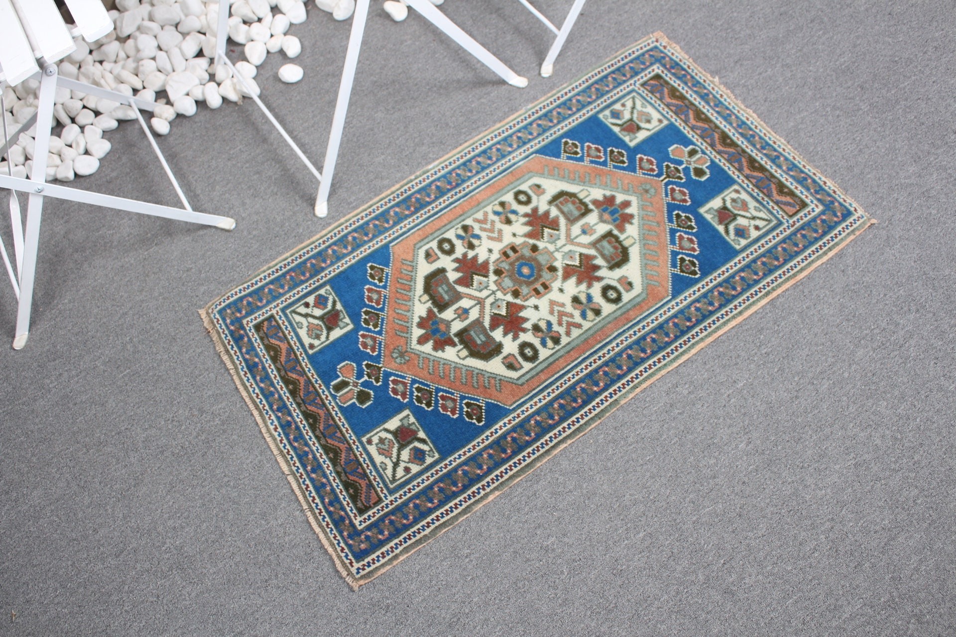 Rugs for Kitchen, 1.8x3.1 ft Small Rugs, Entry Rug, Turkish Rugs, Blue Bedroom Rugs, Anatolian Rug, Kitchen Rug, Vintage Rug