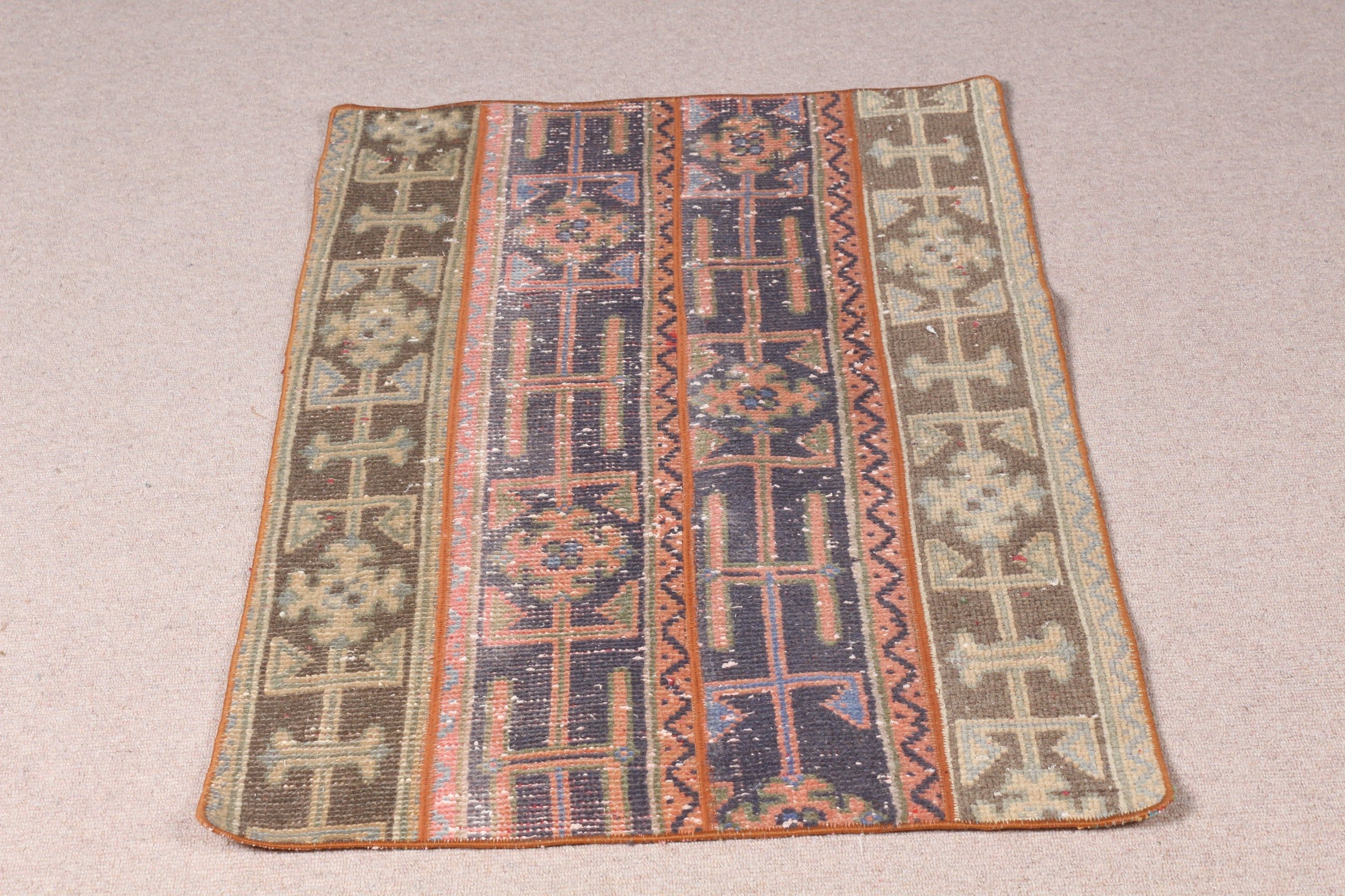 Banyo Halısı, Mutfak Halıları, Organik Halılar, 2,4x3,8 ft Küçük Halı, Mavi Soğuk Halı, Soğuk Halı, Giriş Halısı, Vintage Halı, Yer Halısı, Türk Halısı