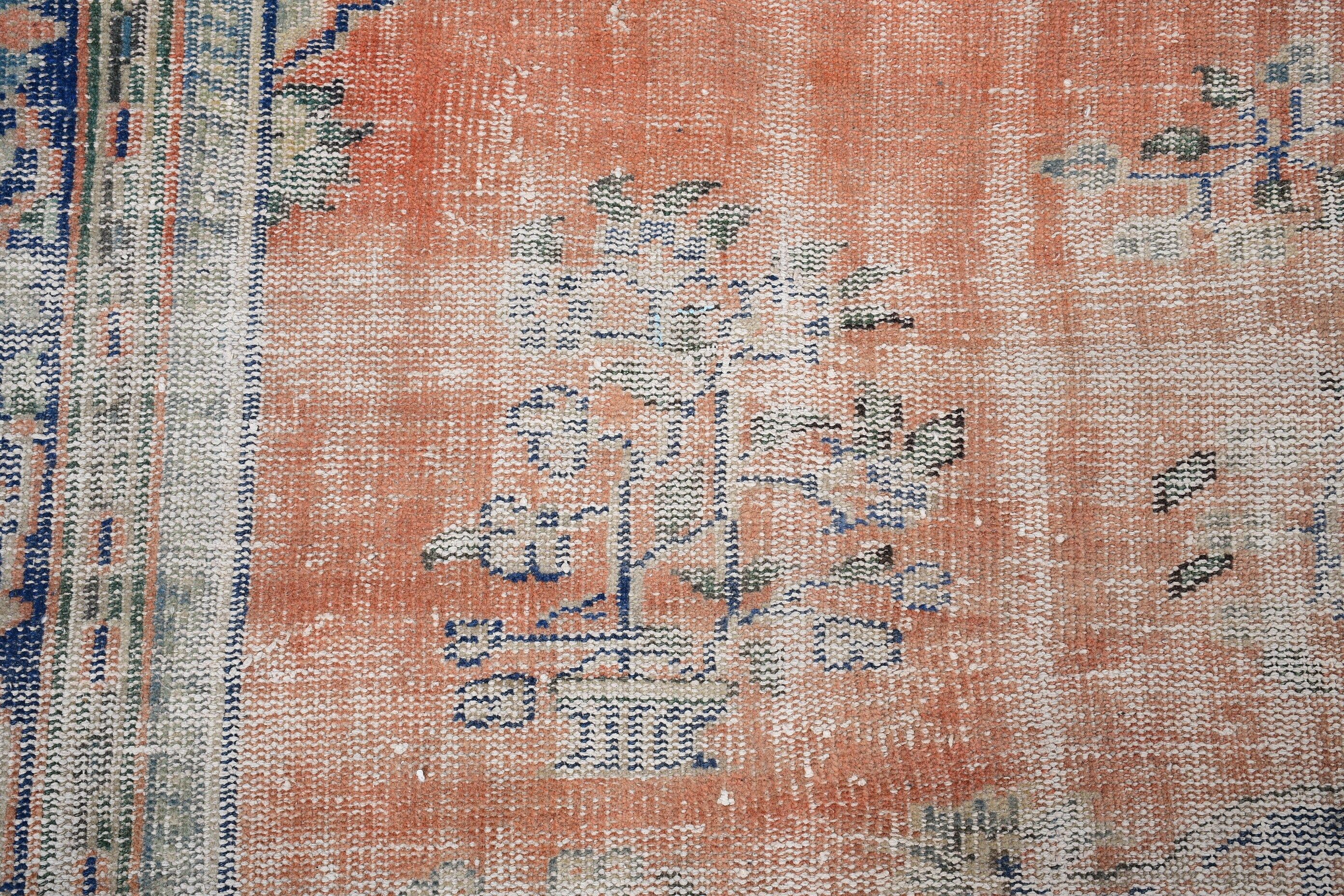 Rugs for Bedroom, Kitchen Rugs, Orange Wool Rug, Vintage Rugs, Turkish Rug, 3.9x3.9 ft Accent Rug, Nursery Rugs, Oriental Rug, Wool Rug