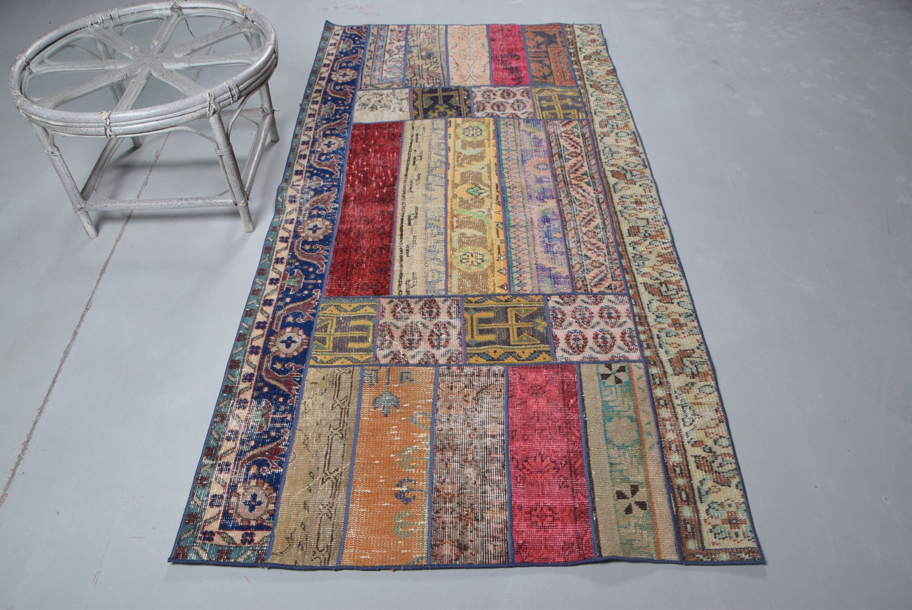 Living Room Rug, Vintage Rug, Art Rug, 3.8x7.6 ft Area Rugs, Turkish Rug, Kitchen Rug, Rugs for Indoor, Cool Rugs, Rainbow Anatolian Rug