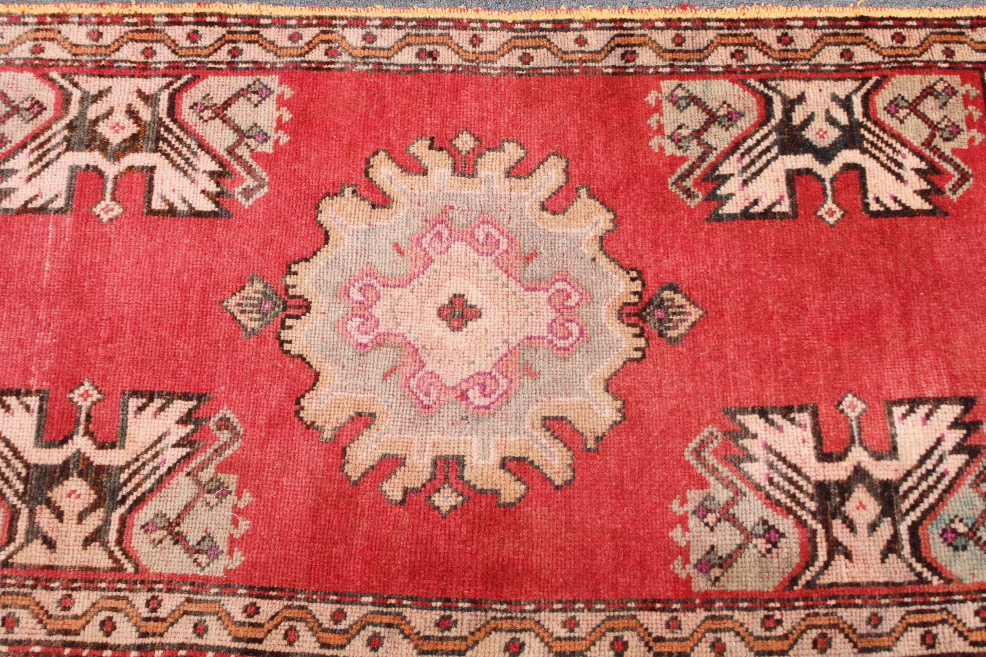 Entry Rugs, Turkish Rugs, Rugs for Bathroom, Vintage Rug, Pastel Rug, Red  1.8x3.4 ft Small Rug, Bedroom Rug