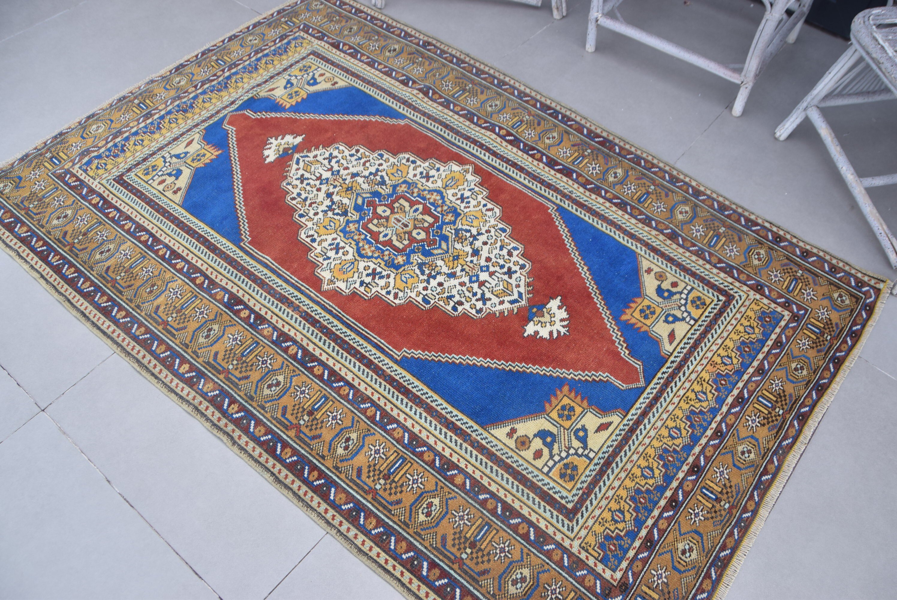 Fas Halıları, Türk Halısı, Yatak Odası Halıları, Yurt Halısı, Mutfak Halıları, Kırmızı Antika Halılar, Vintage Halı, 4.2x6.1 ft Alan Halısı, Oturma Odası Halıları