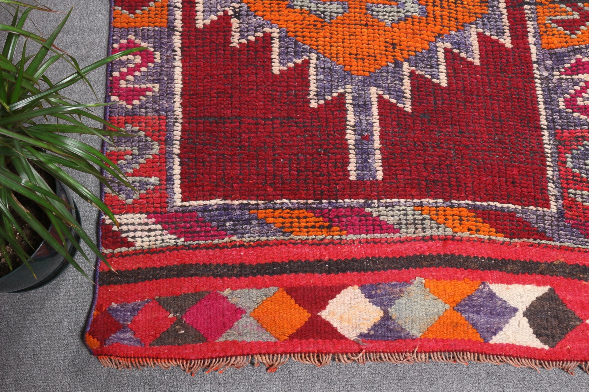 3.1x10.2 ft Runner Rug, Vintage Rug, Moroccan Rugs, Rugs for Corridor, Turkish Rug, Antique Rugs, Corridor Rug, Muted Rug, Red Oriental Rug