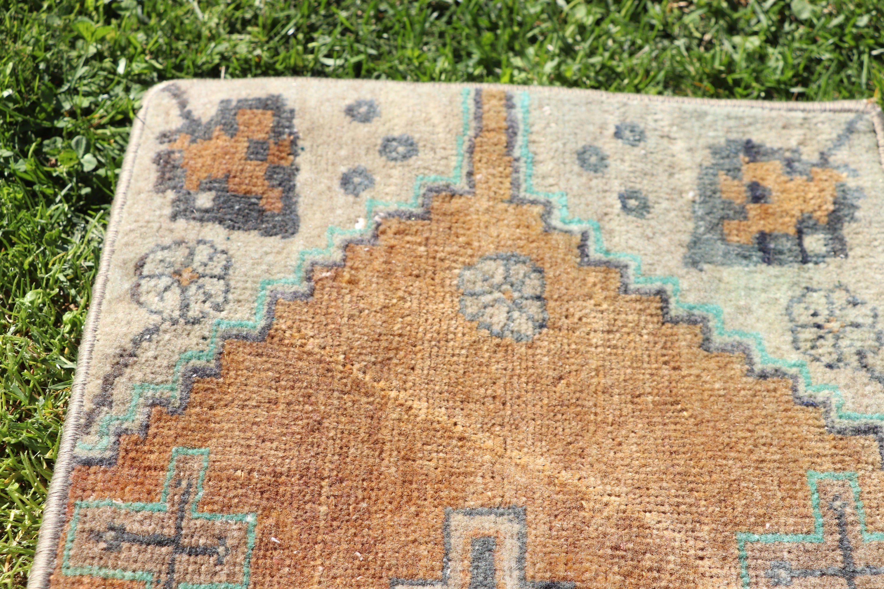 Dış Mekan Halıları, Vintage Halı, Türk Halıları, Kahverengi Lüks Halılar, Araba Paspas Halıları, 1.2x2.8 ft Küçük Halı, Antika Halılar, Boho Halılar, Küçük Vintage Halı