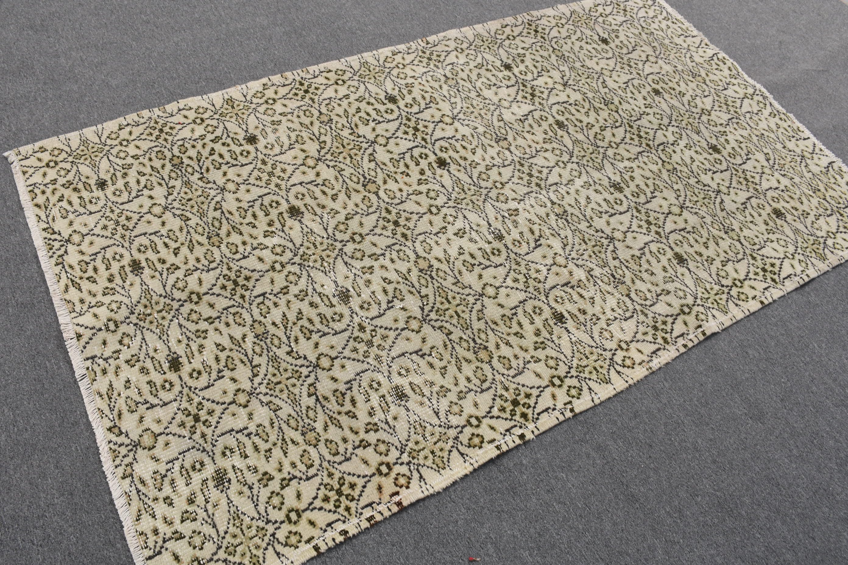 Indoor Rugs, Beige Bedroom Rug, Turkish Rugs, Vintage Rugs, Nursery Rug, 3.8x6.7 ft Area Rug, Rugs for Floor, Floor Rugs