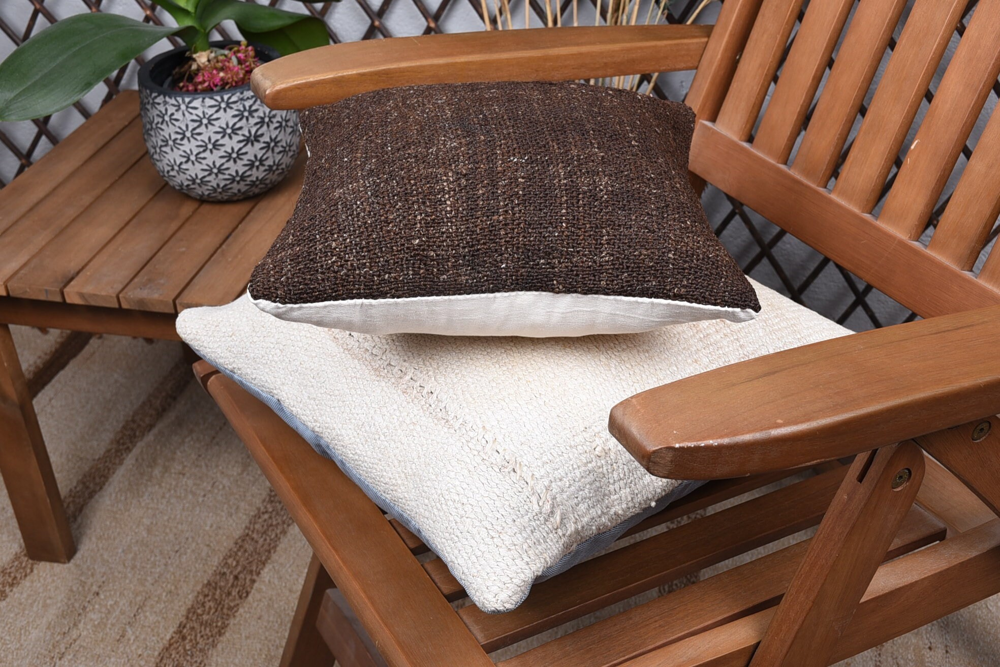 12"x12" Brown Cushion Cover, Cozy Throw Pillow, Kilim Pillow, Antique Pillows, Vintage Kilim Pillow, Decorative Bolster Pillow Sham
