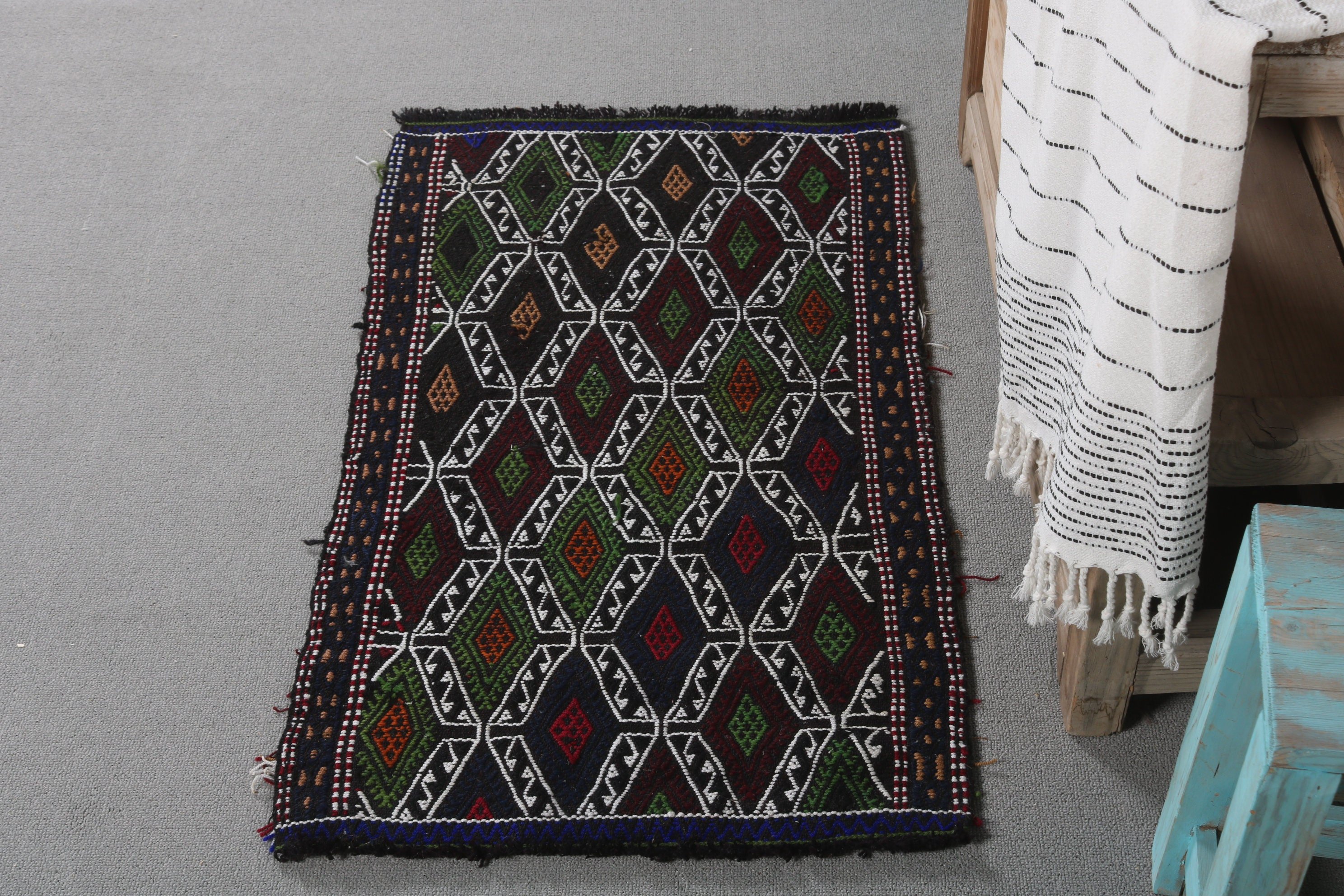 Vintage Halı, Ev Dekorasyonu Halıları, Mutfak Halıları, Araba Paspas Halısı, Havalı Halılar, Çocuk Odası Halısı, Mavi 1.7x2.9 ft Küçük Halı, Türk Halıları