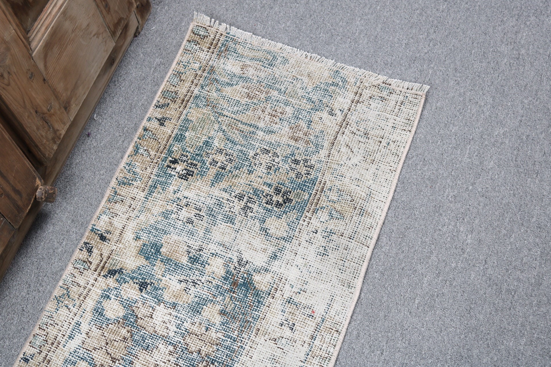 Bath Rugs, 1.5x3.1 ft Small Rugs, Small Boho Rug, Turkish Rug, Kitchen Rug, Statement Rugs, Luxury Rugs, Blue Anatolian Rugs, Vintage Rugs