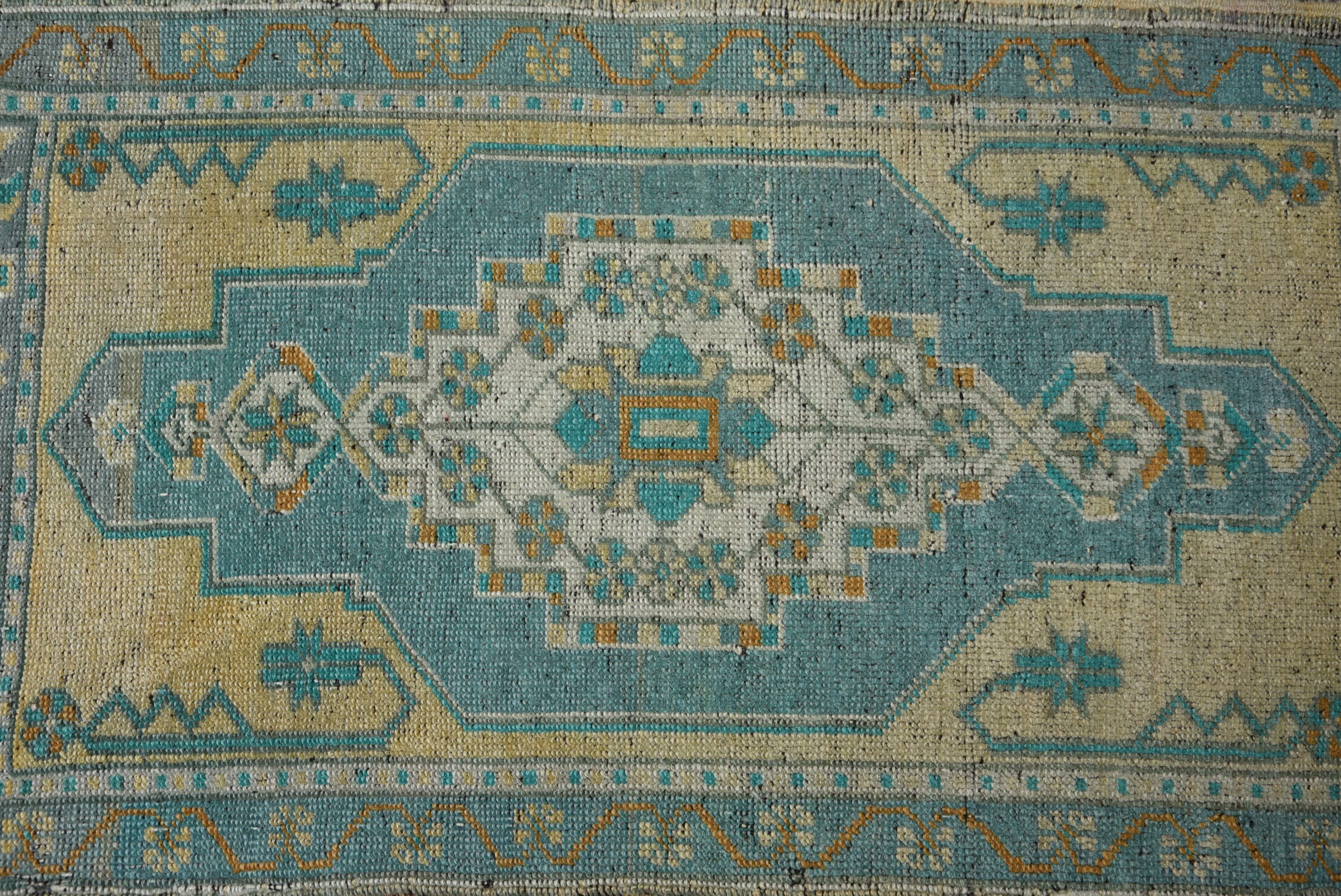 1.7x3 ft Small Rug, Turkish Rugs, Oriental Rugs, Abstract Rug, Vintage Rugs, Floor Rug, Wall Hanging Rug, Door Mat Rug, Blue Moroccan Rugs