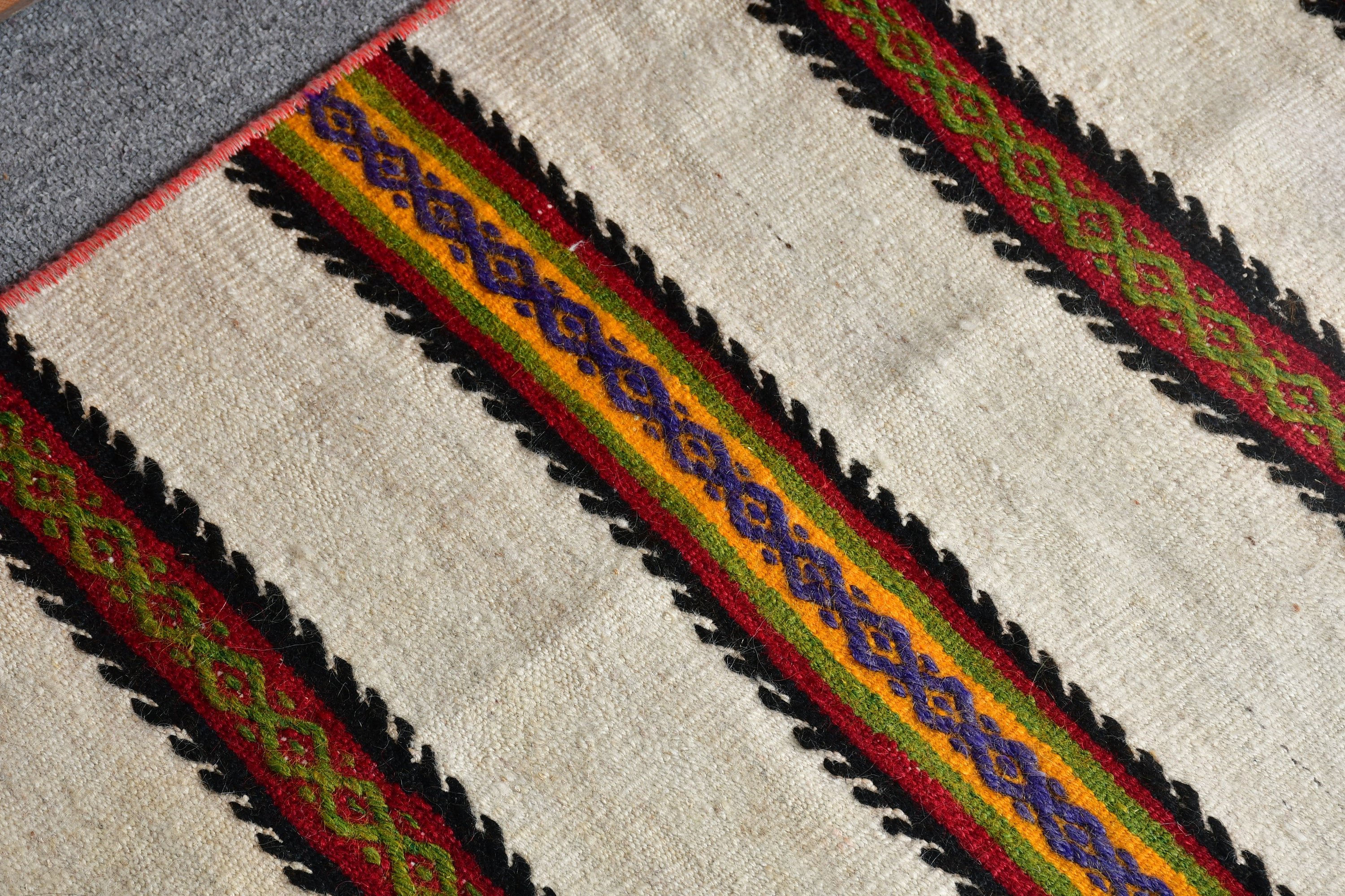 Beyaz Anadolu Halısı, Araba Paspası Halıları, Ev Dekorasyonu Halısı, Kilim, Yatak Odası Halısı, Mutfak Halısı, Vintage Halı, Türk Halısı, 1.7x2.5 ft Küçük Halılar