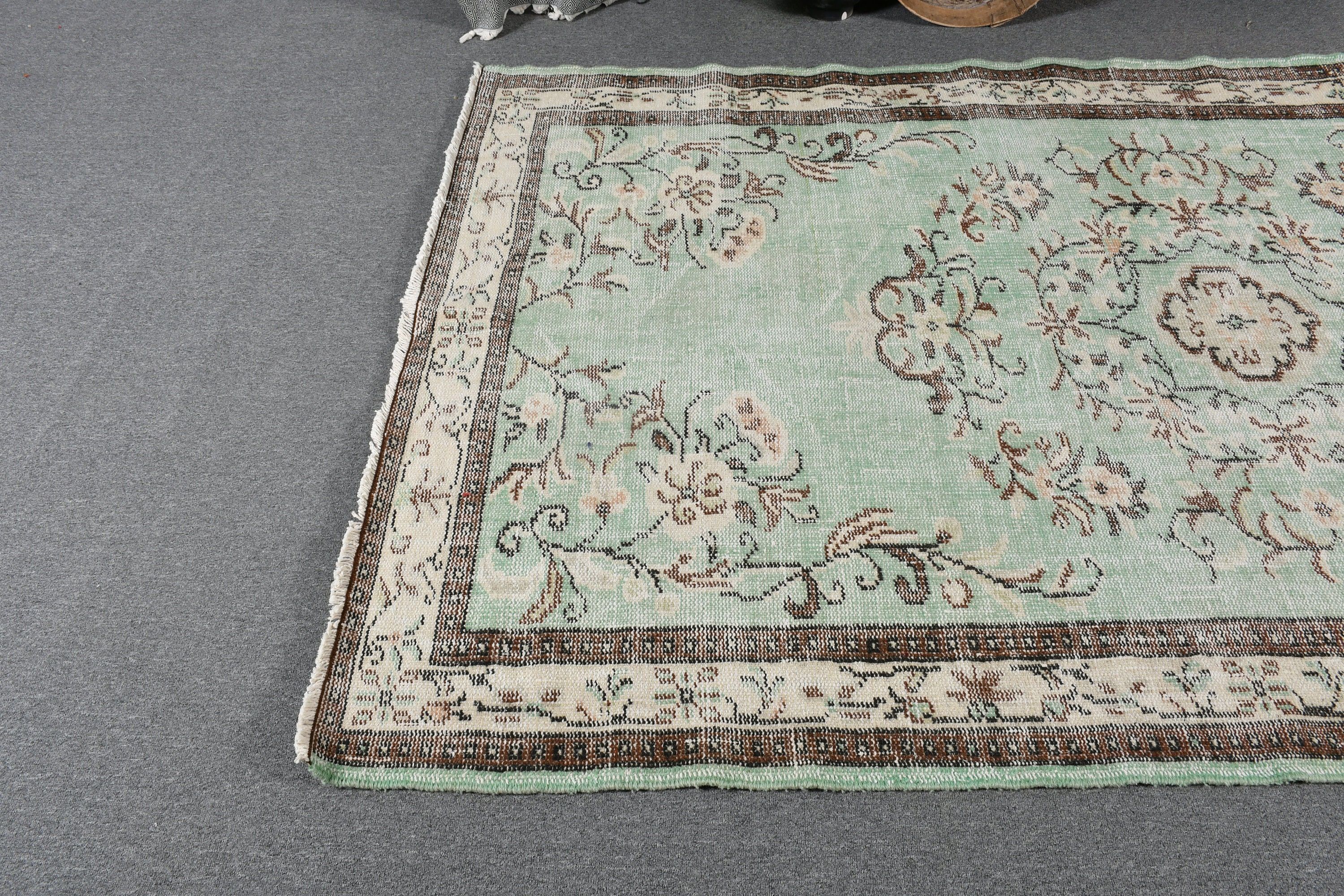 Kitchen Rugs, 5.3x8.7 ft Large Rug, Turkish Rug, Salon Rug, Dining Room Rug, Vintage Rug, Green Anatolian Rug, Rugs for Salon, Cool Rugs