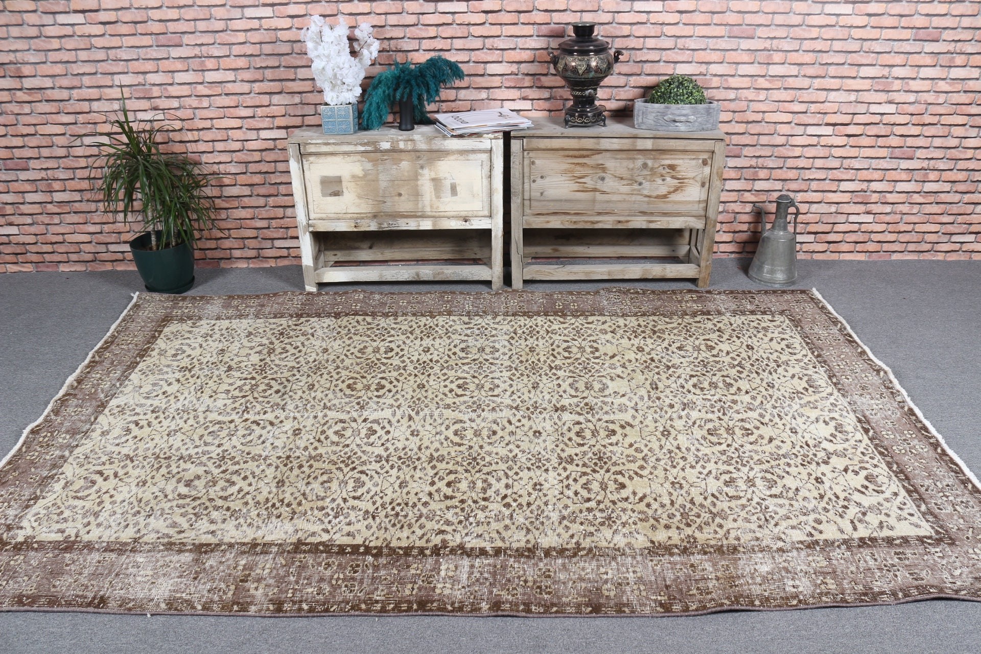 Boho Rug, Dining Room Rug, 5.4x8.9 ft Large Rugs, Vintage Rug, Beige Oriental Rugs, Moroccan Rug, Salon Rug, Turkish Rugs, Wool Rugs