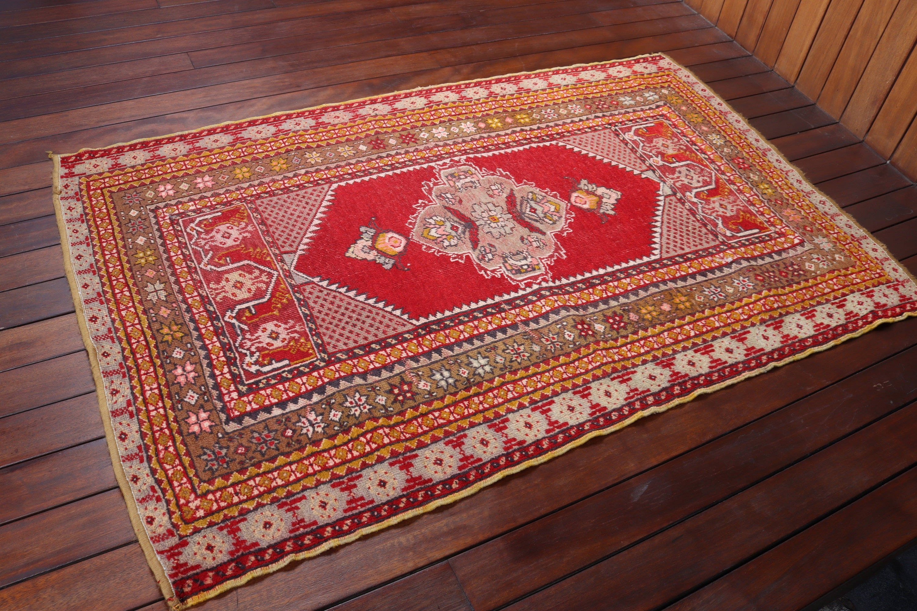 Turkish Rug, 2.8x5.1 ft Small Rugs, Bath Rug, Red Luxury Rug, Small Vintage Rug, Luxury Rugs, Turkey Rugs, Vintage Rug, Neutral Rug