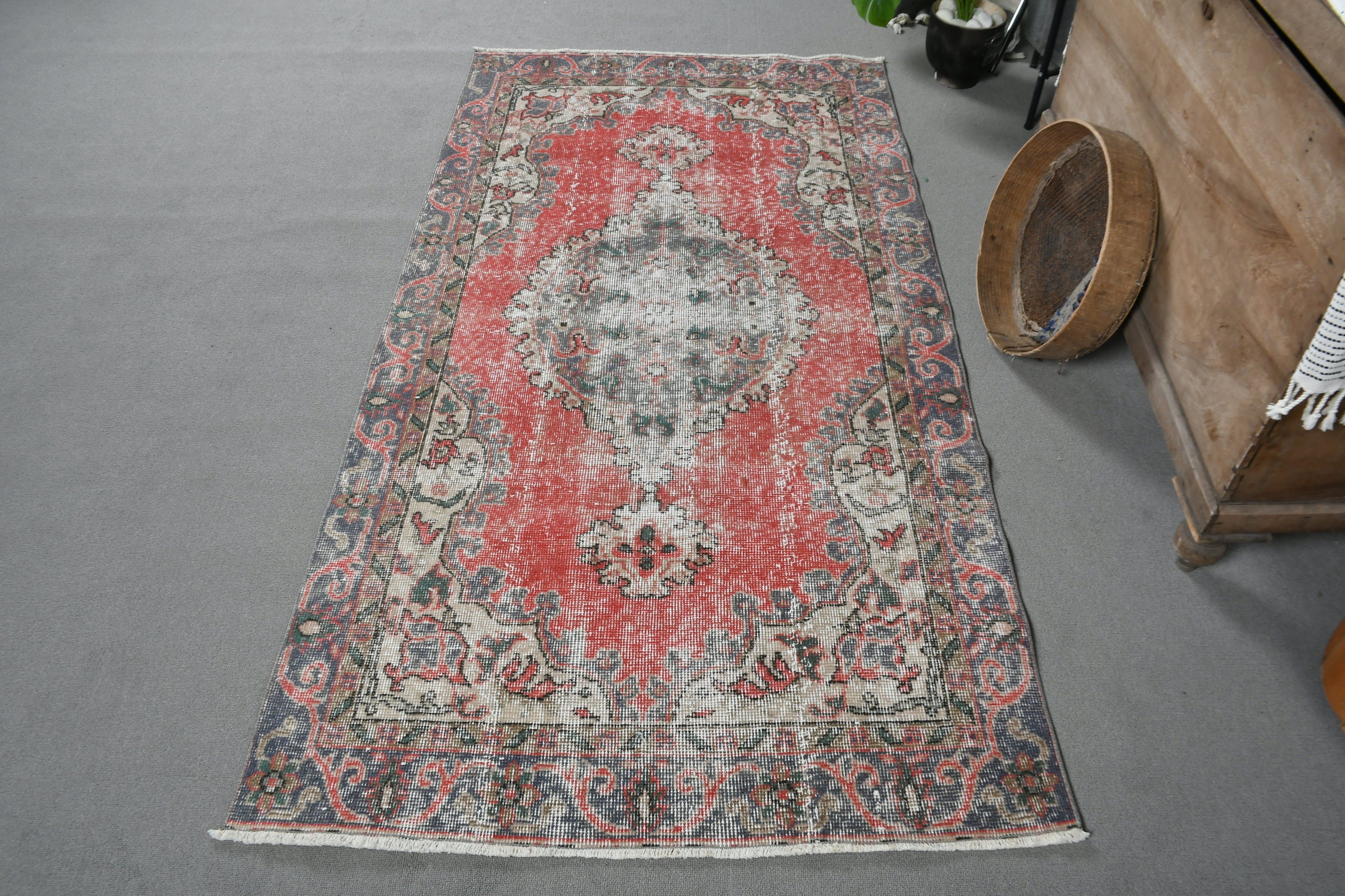 Türk Halısı, Kırmızı Ev Dekor Halısı, Yatak Odası Halıları, Mutfak Halıları, 3,4x6,3 ft Accent Halı, Çocuk Halısı, Vintage Halı, Antika Halı, Ofis Halısı