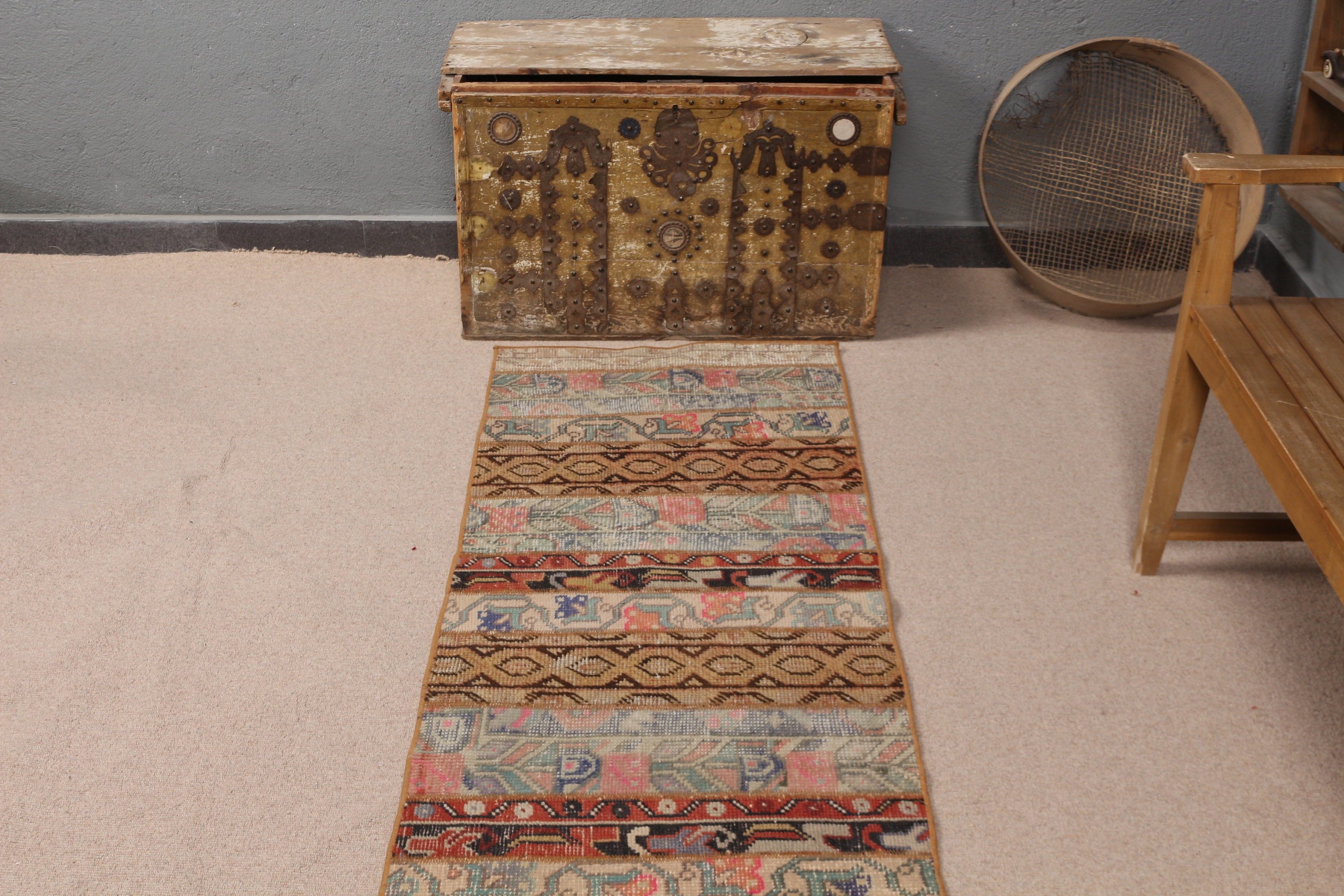 2.1x10.3 ft Runner Halı, Anadolu Halıları, Yeşil Yatak Odası Halısı, Vintage Halılar, Türk Halısı, Mutfak Halısı, Yatak Odası Halıları, Soluk Halı, Koridor Halıları