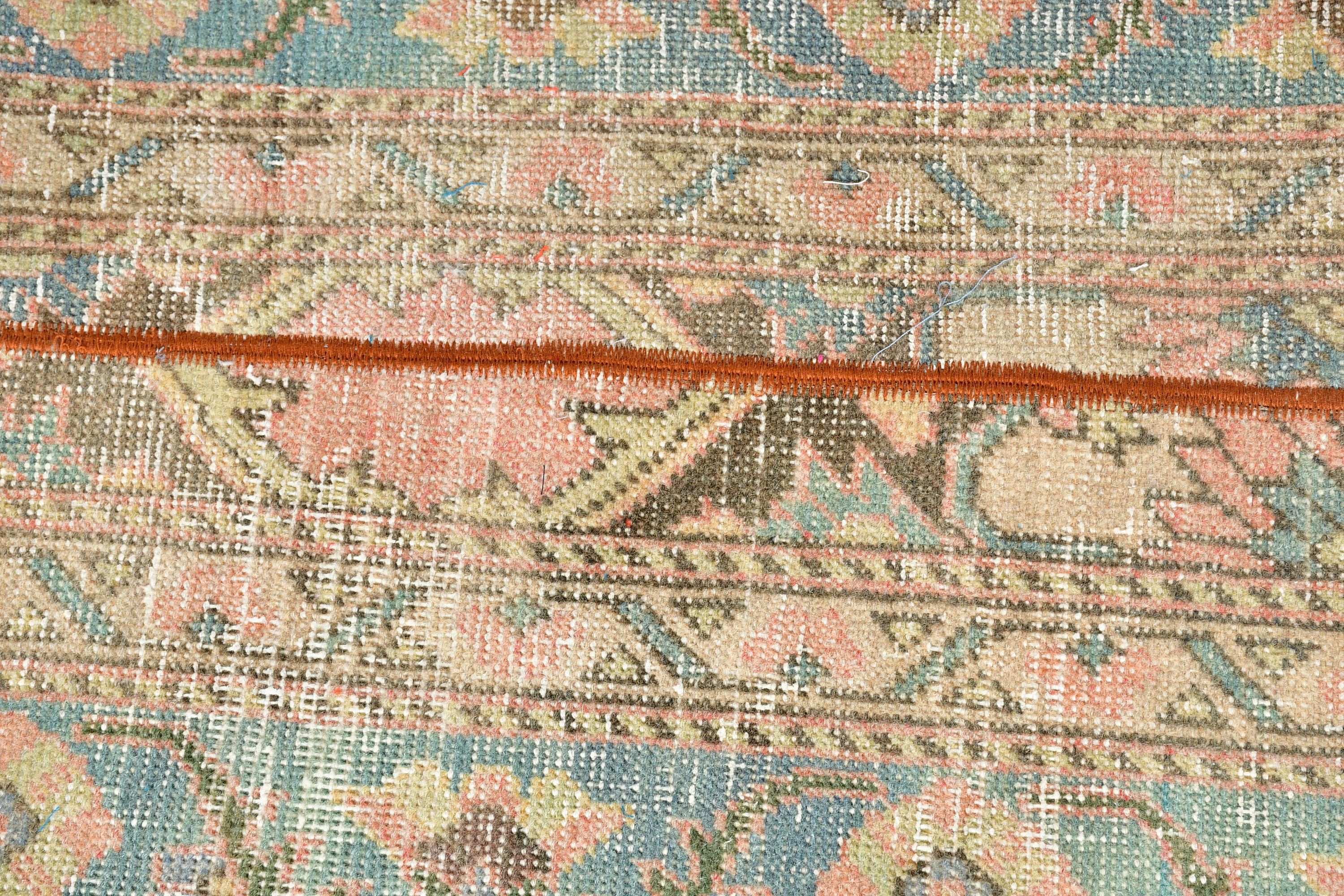 Oushak Halı, Merdiven Halısı, Yün Halı, 2.1x9.6 ft Runner Halısı, Vintage Halı, Kahverengi Oryantal Halı, Koridor Halıları, Koridor Halısı, Türk Halısı