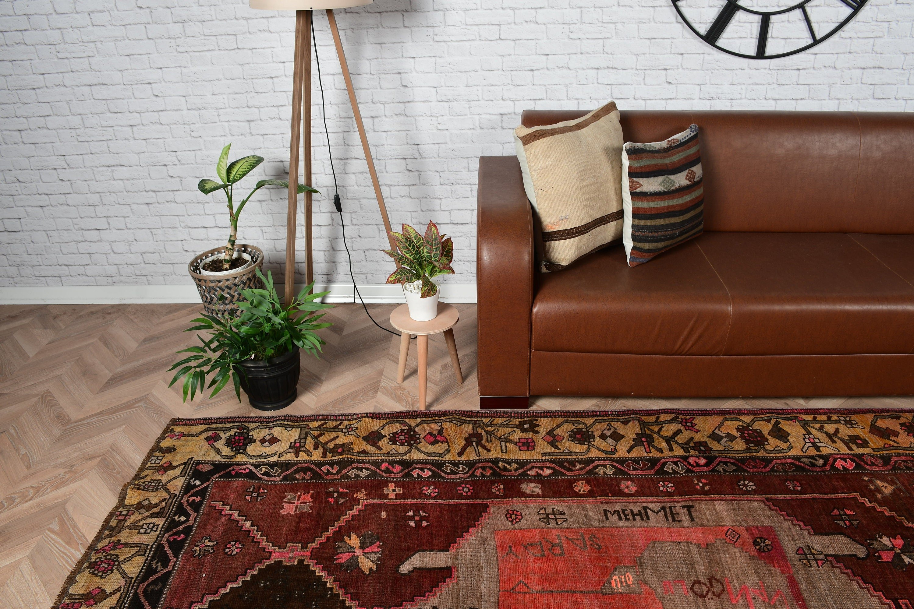 Hand Woven Rug, Salon Rugs, Red Kitchen Rugs, Moroccan Rug, 5.2x12 ft Large Rug, Turkish Rug, Floor Rugs, Dining Room Rug, Vintage Rugs