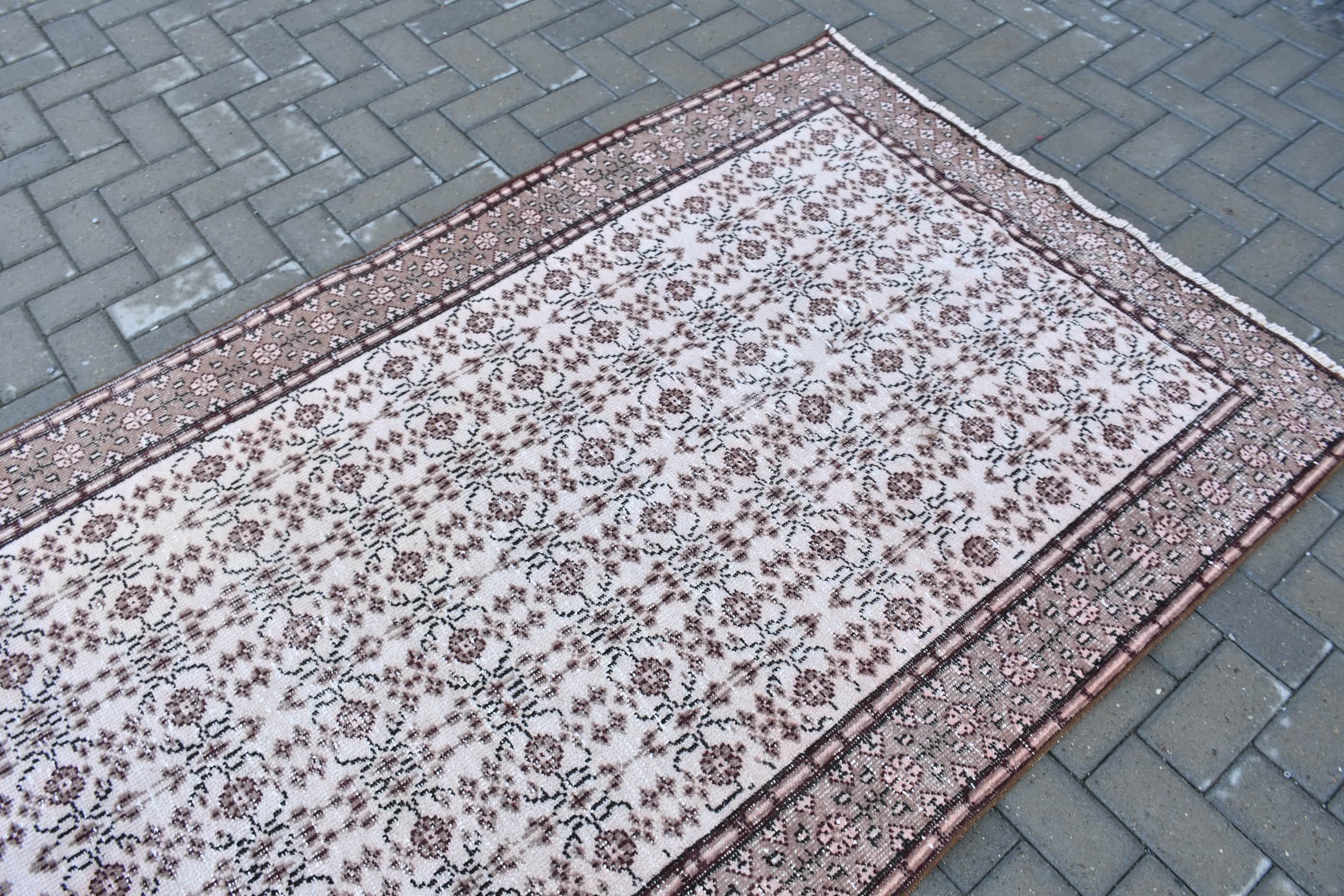 Mutfak Halısı, Dış Mekan Halısı, 4.4x8.8 ft Alan Halısı, Türk Halıları, Vintage Halı, Yatak Odası Halısı, Yemek Odası Halısı, Bej Anadolu Halısı