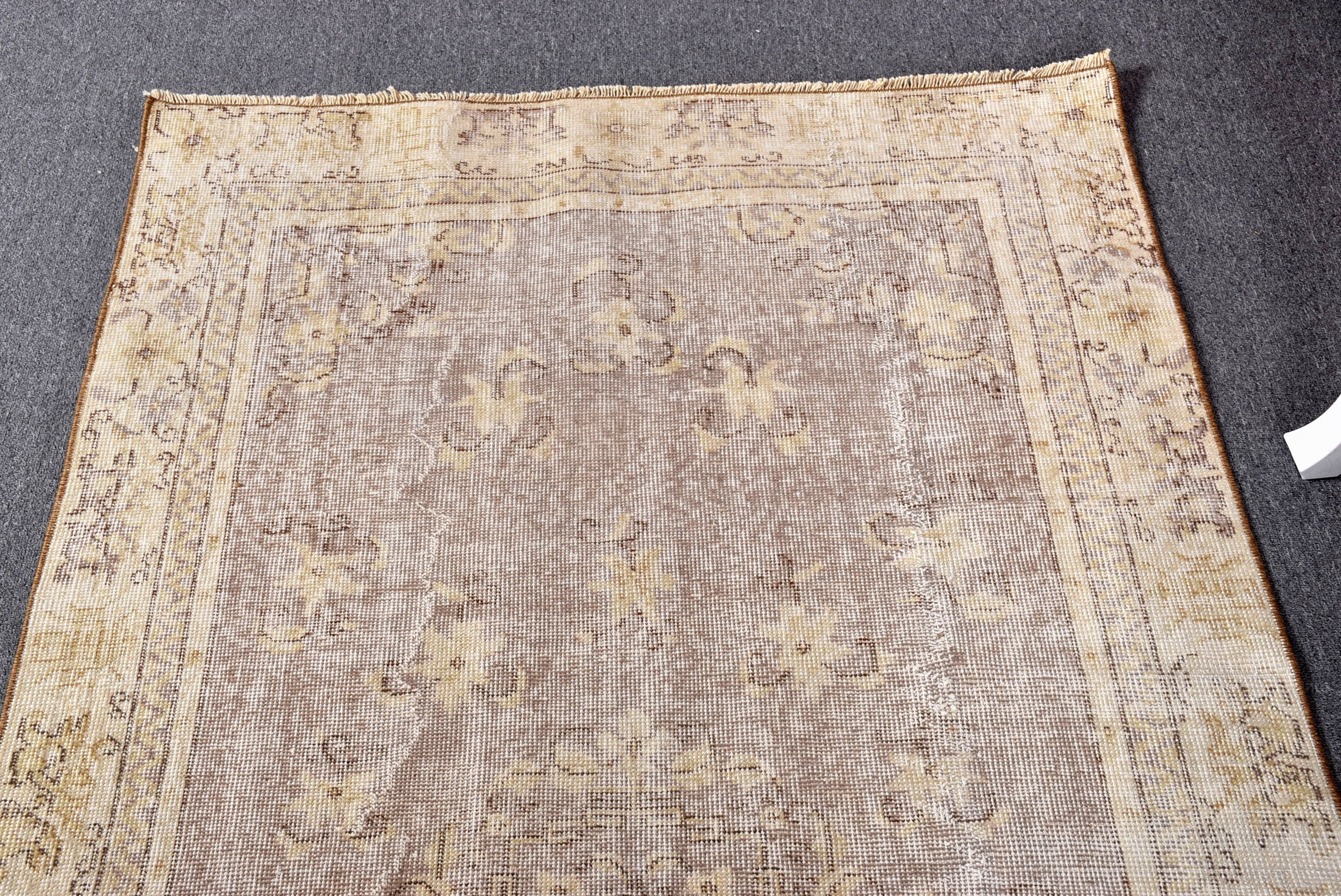 Vintage Accent Rugs, Beige Geometric Rug, Vintage Rugs, Neutral Rugs, Statement Rug, Turkish Rugs, 3.6x6.6 ft Accent Rugs, Decorative Rug