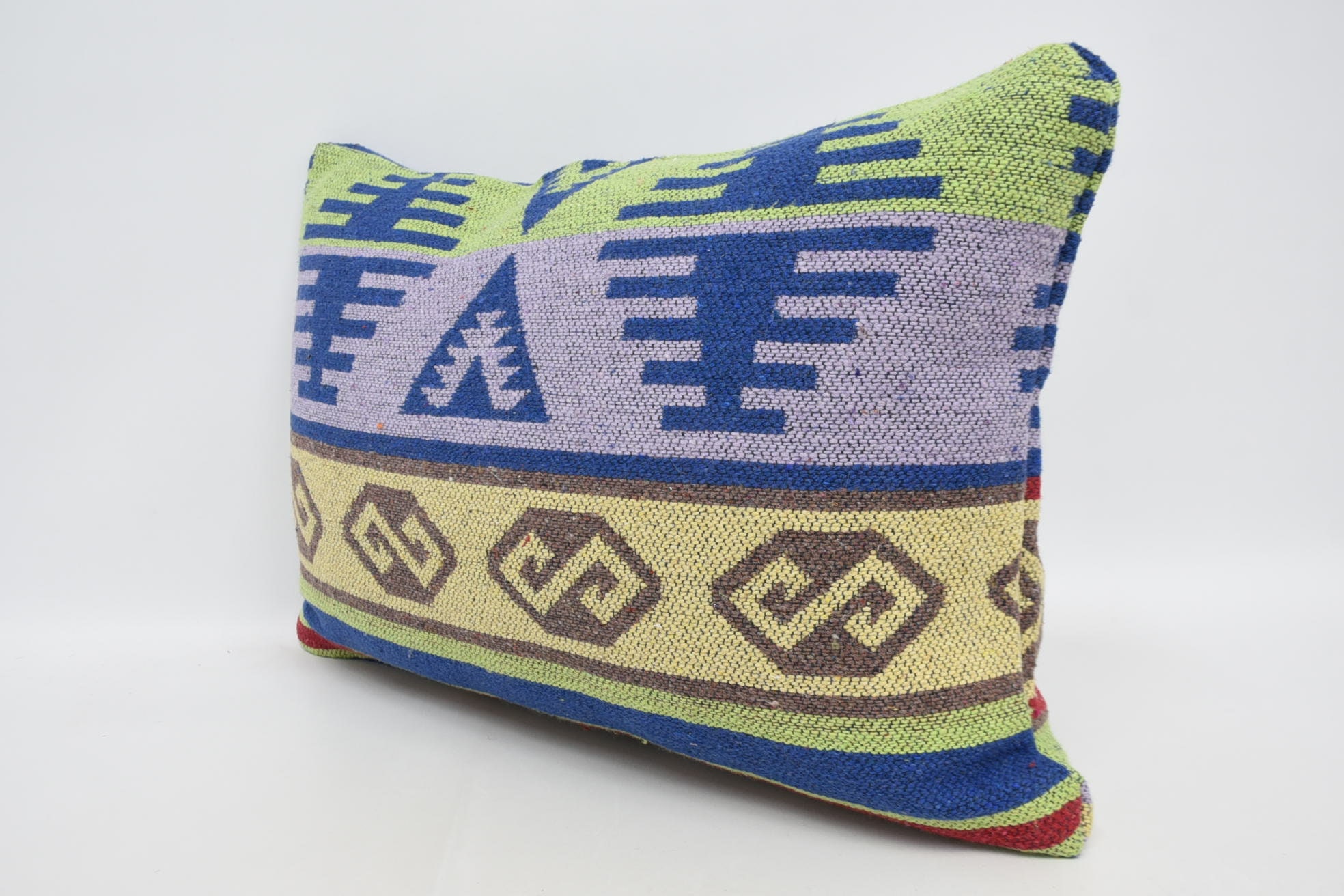 16"x24" Purple Pillow, Decorative Throw Cushion, Kilim Pillow, Sofa Bolster Cushion Case, Turkish Kilim Pillow, Kilim Cushion Sham